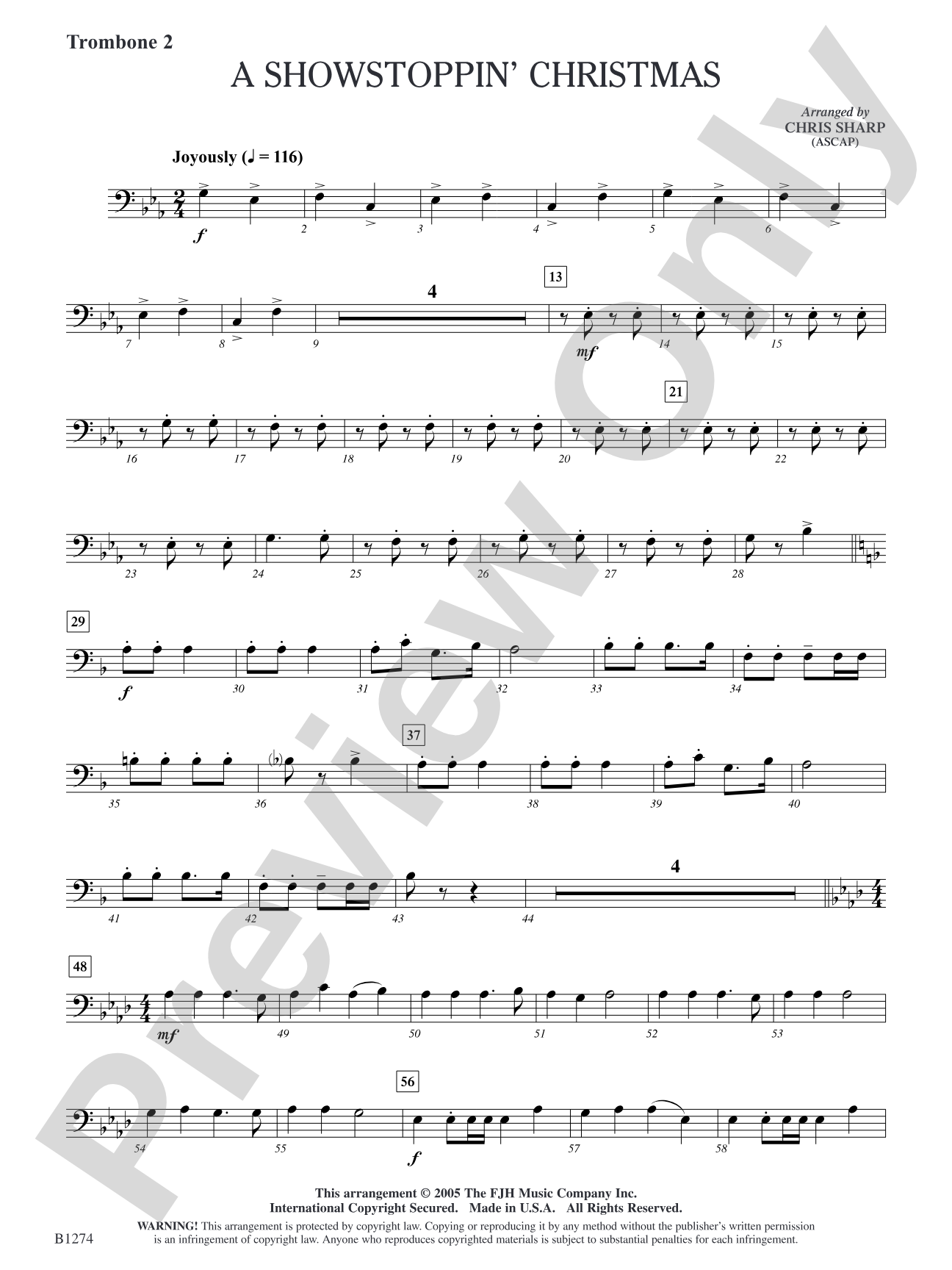 A Showstoppin' Christmas: Trombone 2