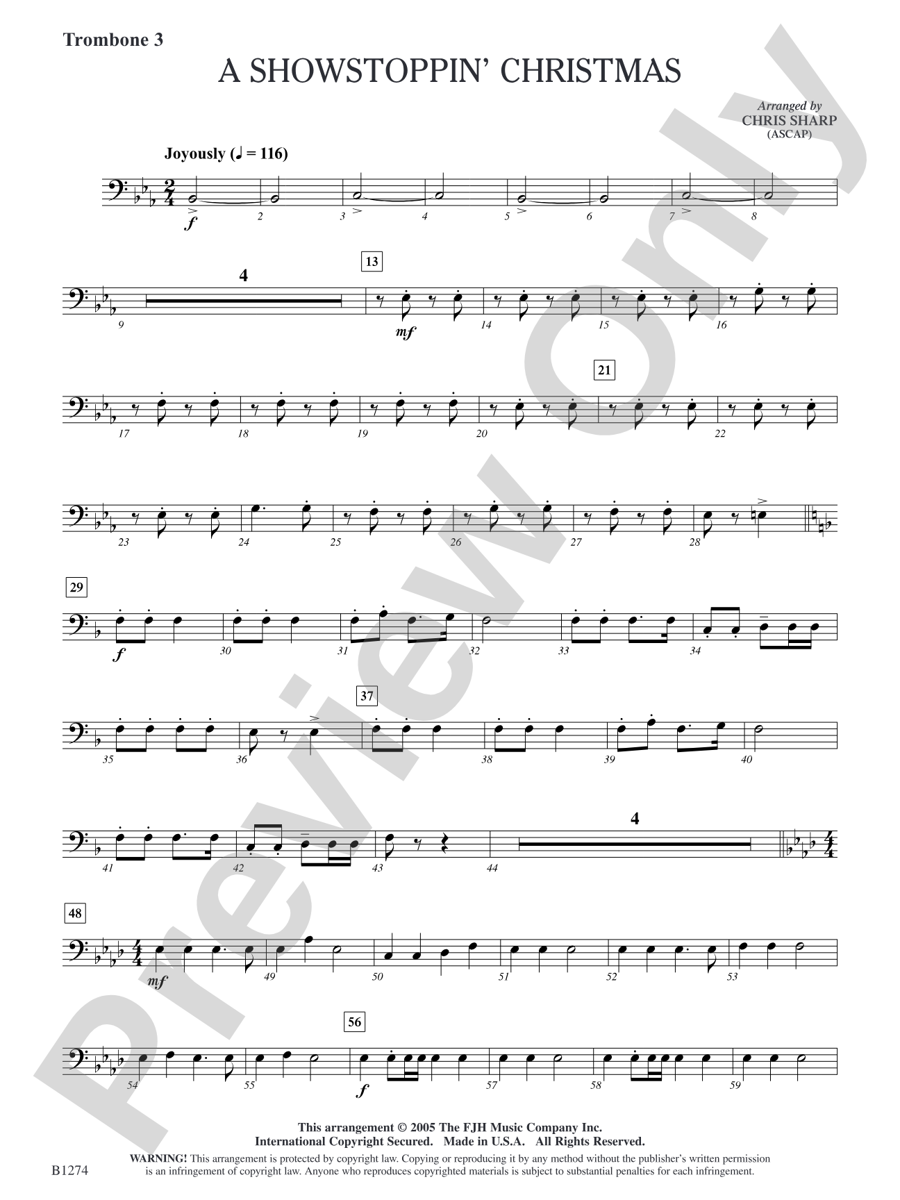 A Showstoppin' Christmas: Trombone 3
