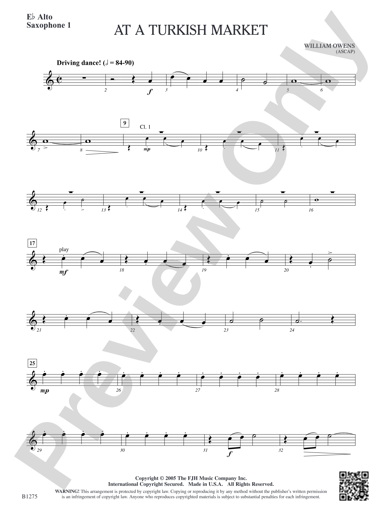 At a Turkish Market: E-flat Alto Saxophone 1