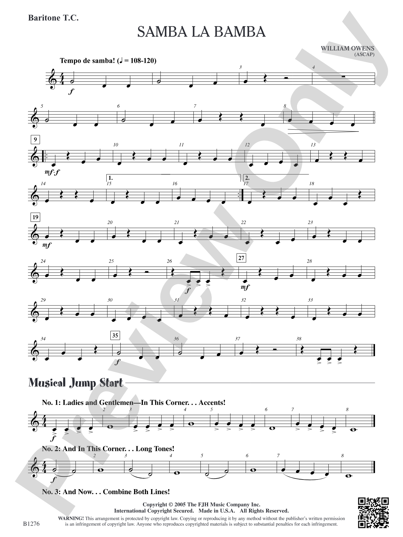 Samba La Bamba: Baritone T.C.