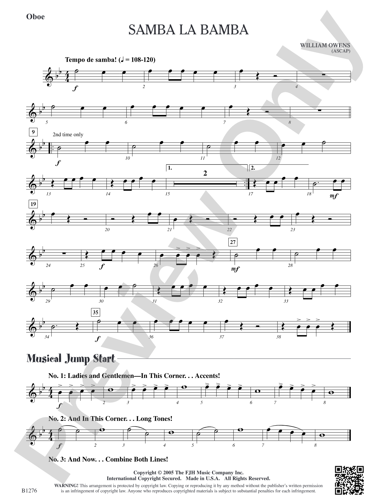 Samba La Bamba: Oboe