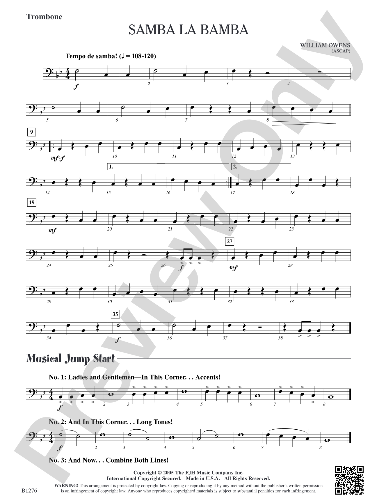 Samba La Bamba: Trombone