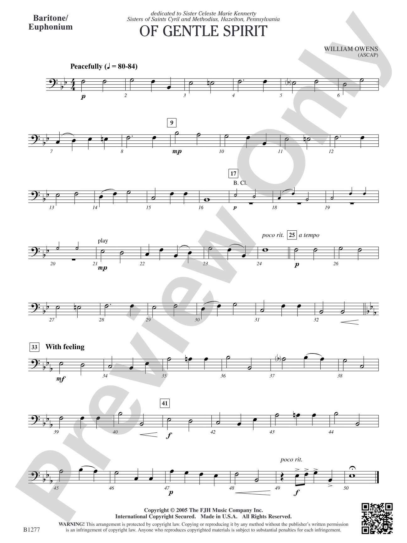 Of Gentle Spirit: Baritone/Euphonium