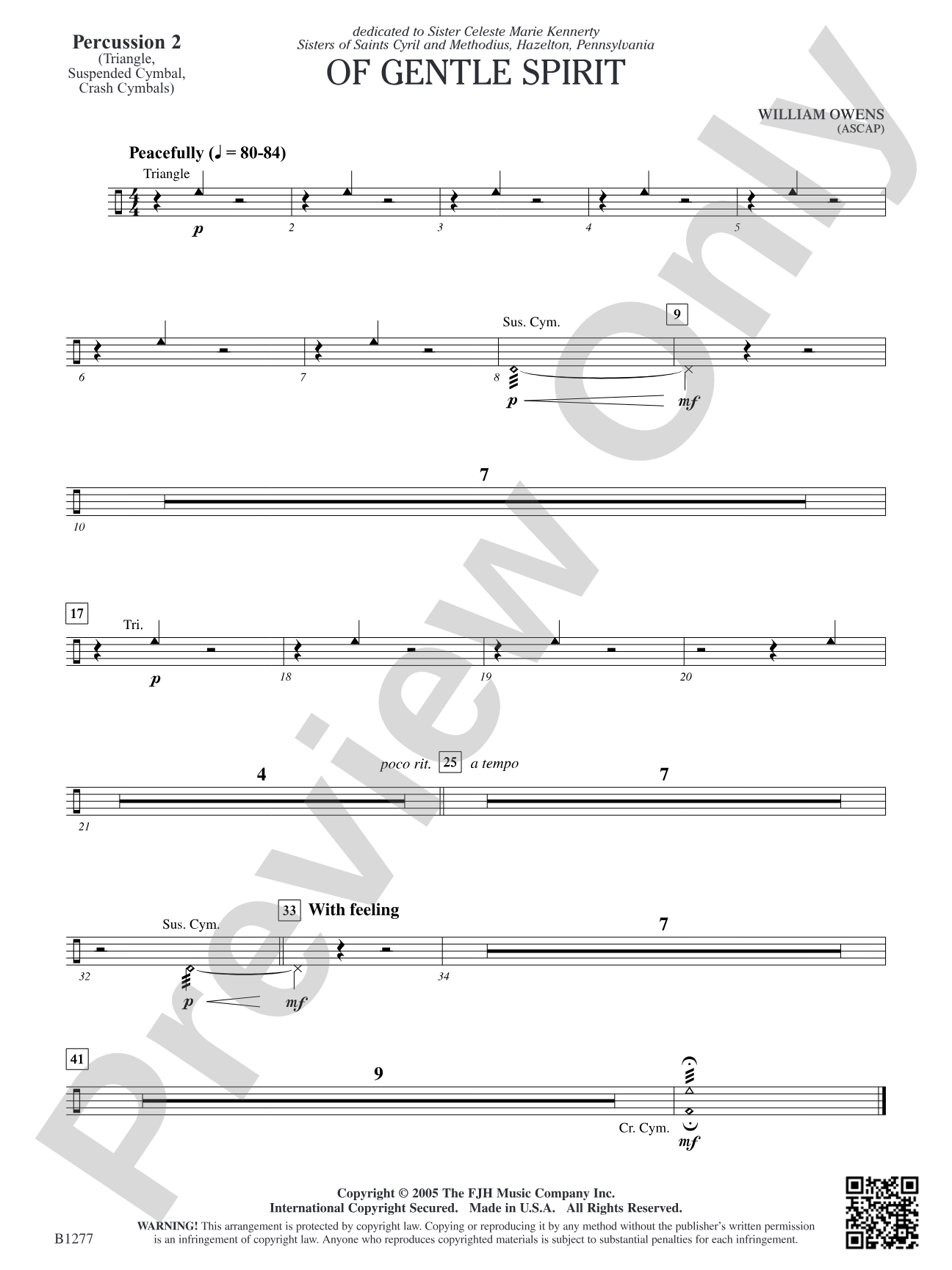 Of Gentle Spirit: Percussion 2