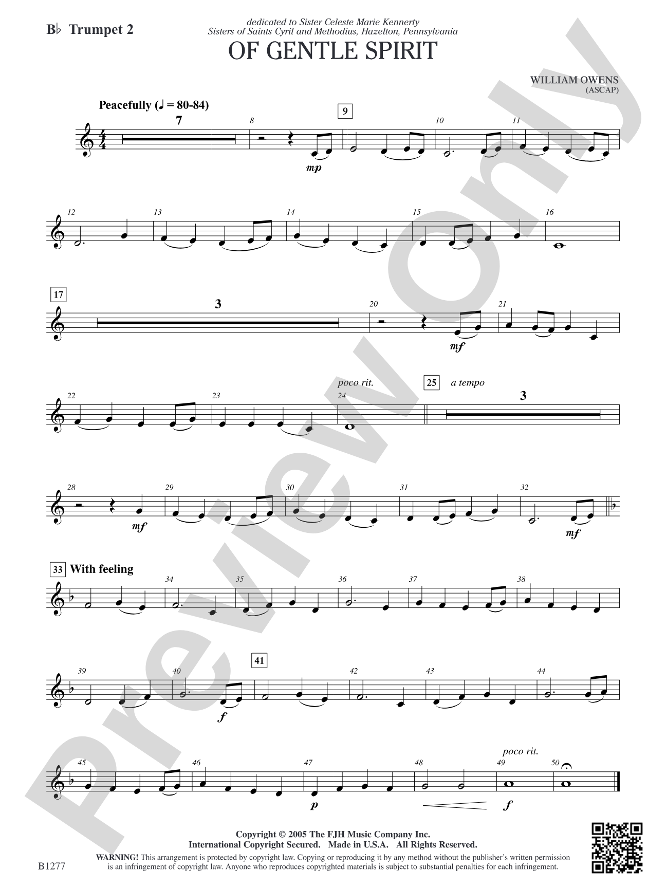 Of Gentle Spirit: B-flat Trumpet 2