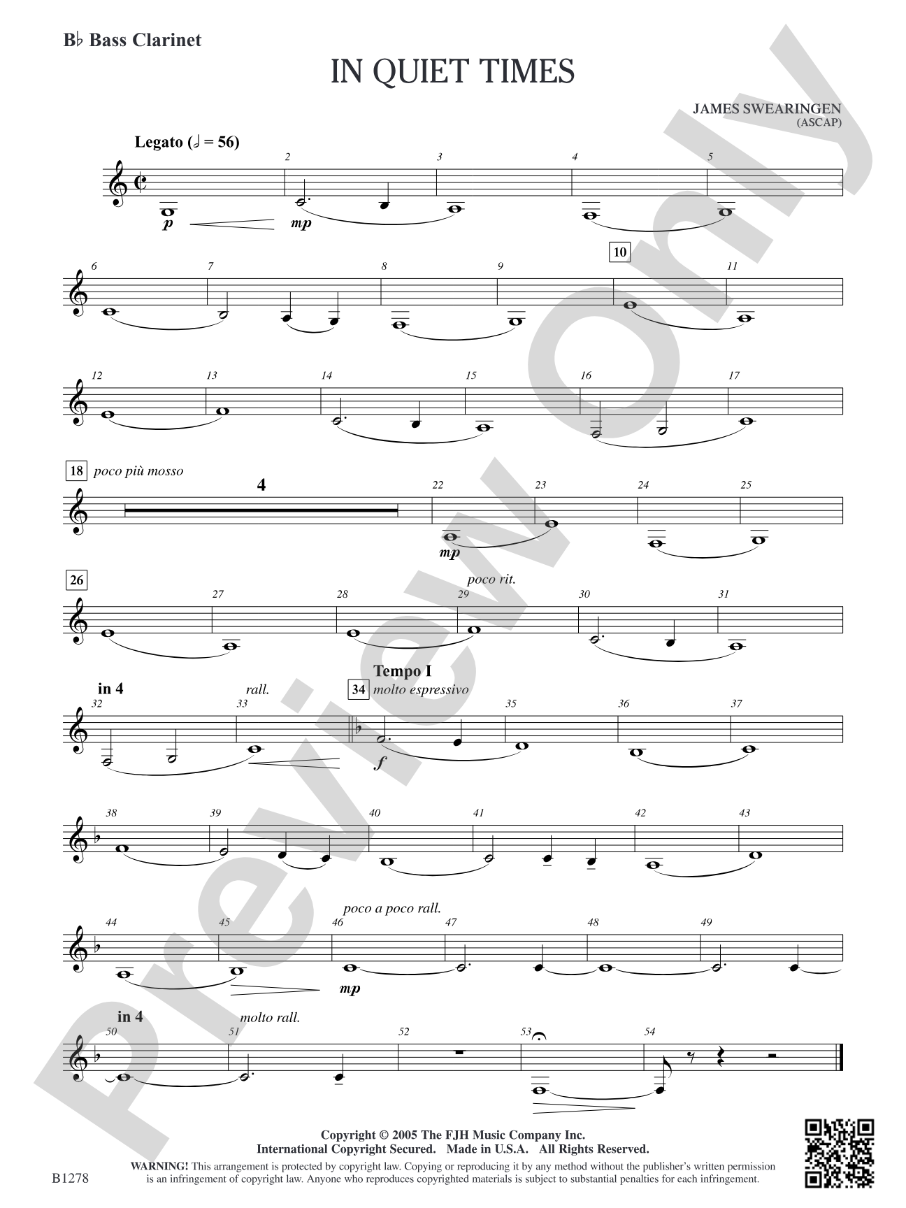 In Quiet Times: B-flat Bass Clarinet