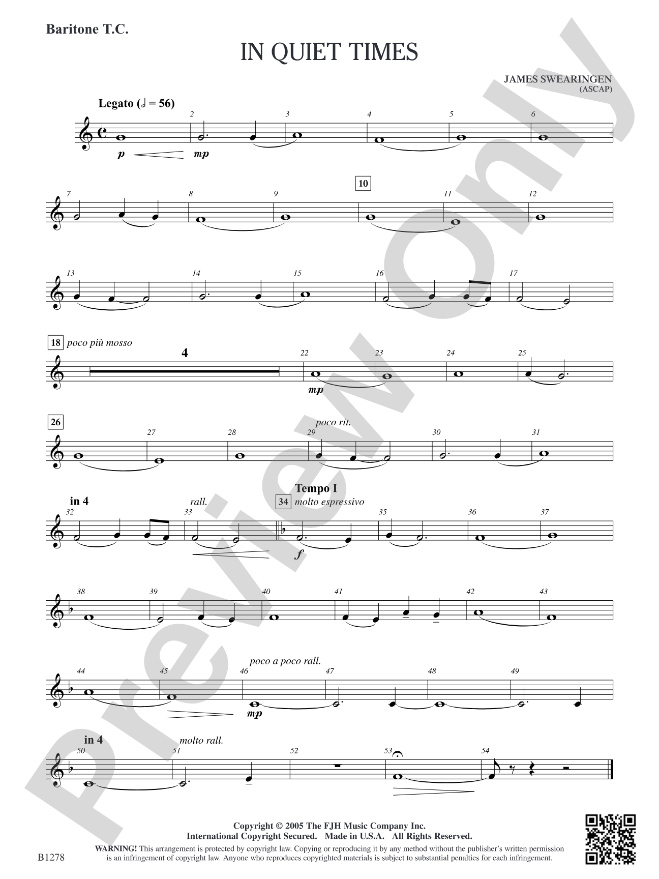 In Quiet Times: Baritone T.C.
