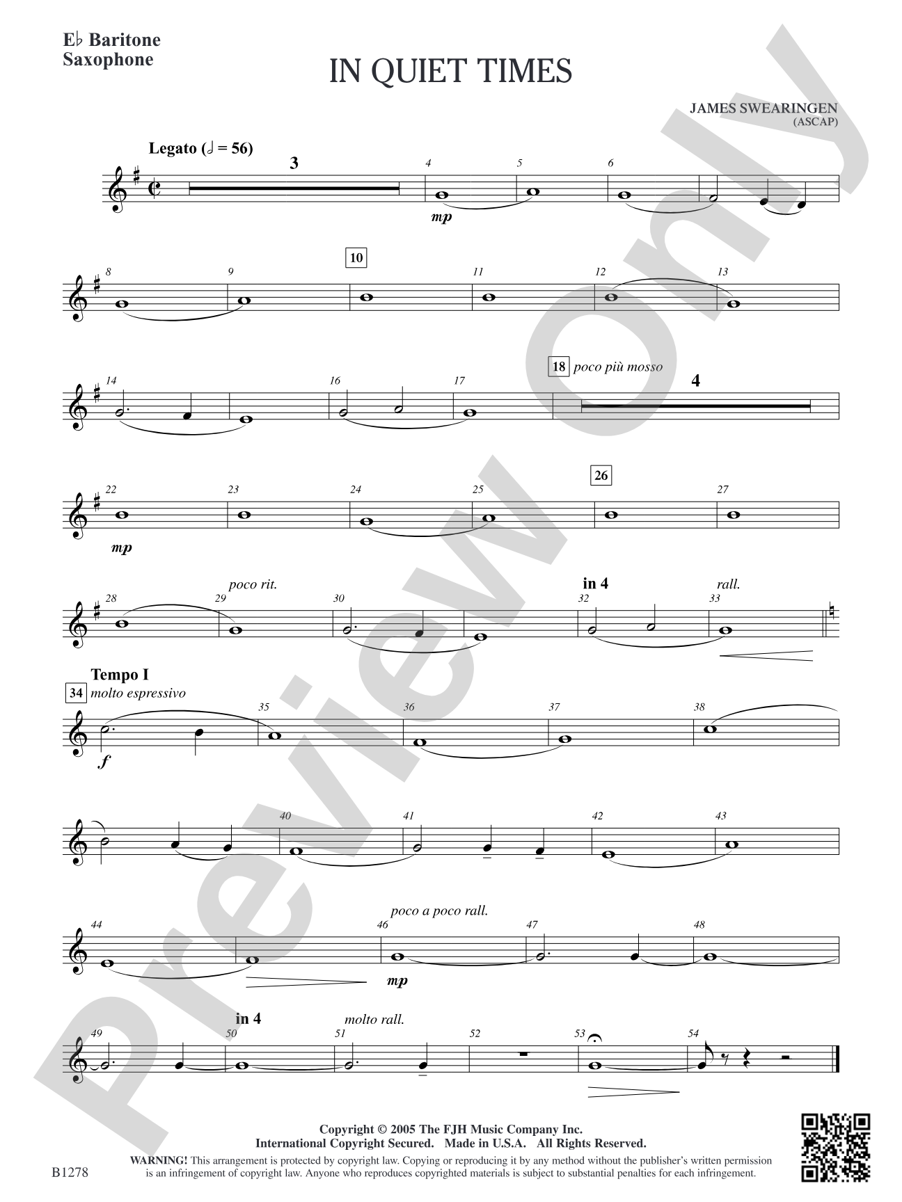 In Quiet Times: E-flat Baritone Saxophone