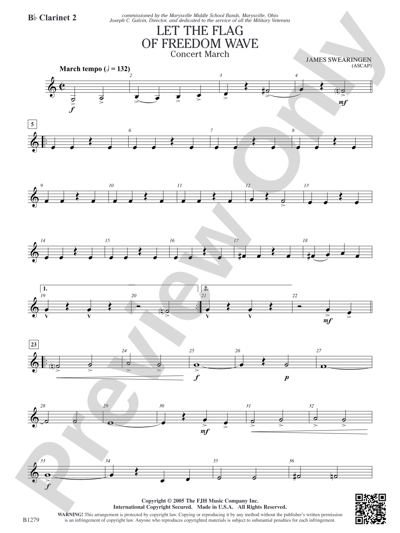 Let the Flag of Freedom Wave: B-flat Clarinet 2