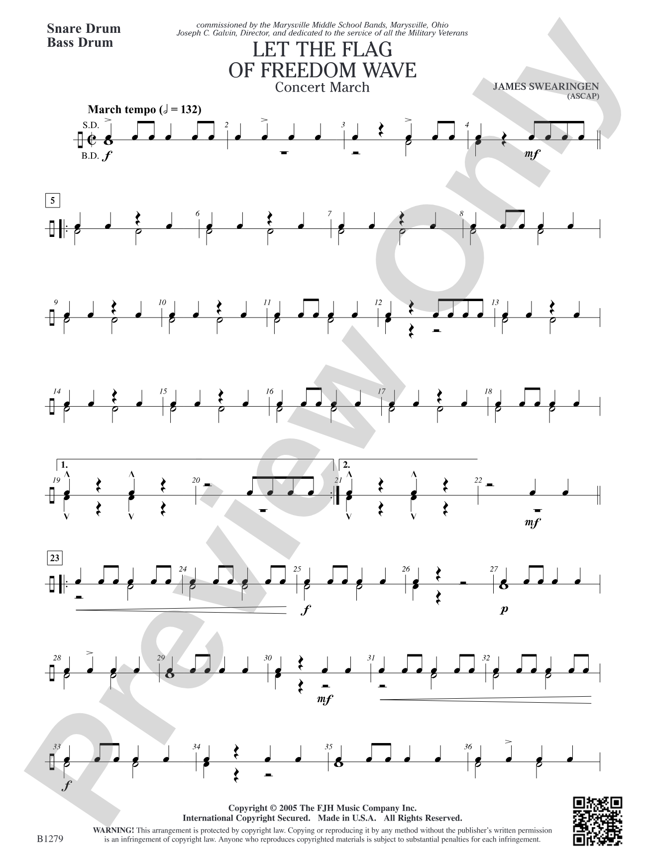 Let the Flag of Freedom Wave: Snare Drum/Bass Drum