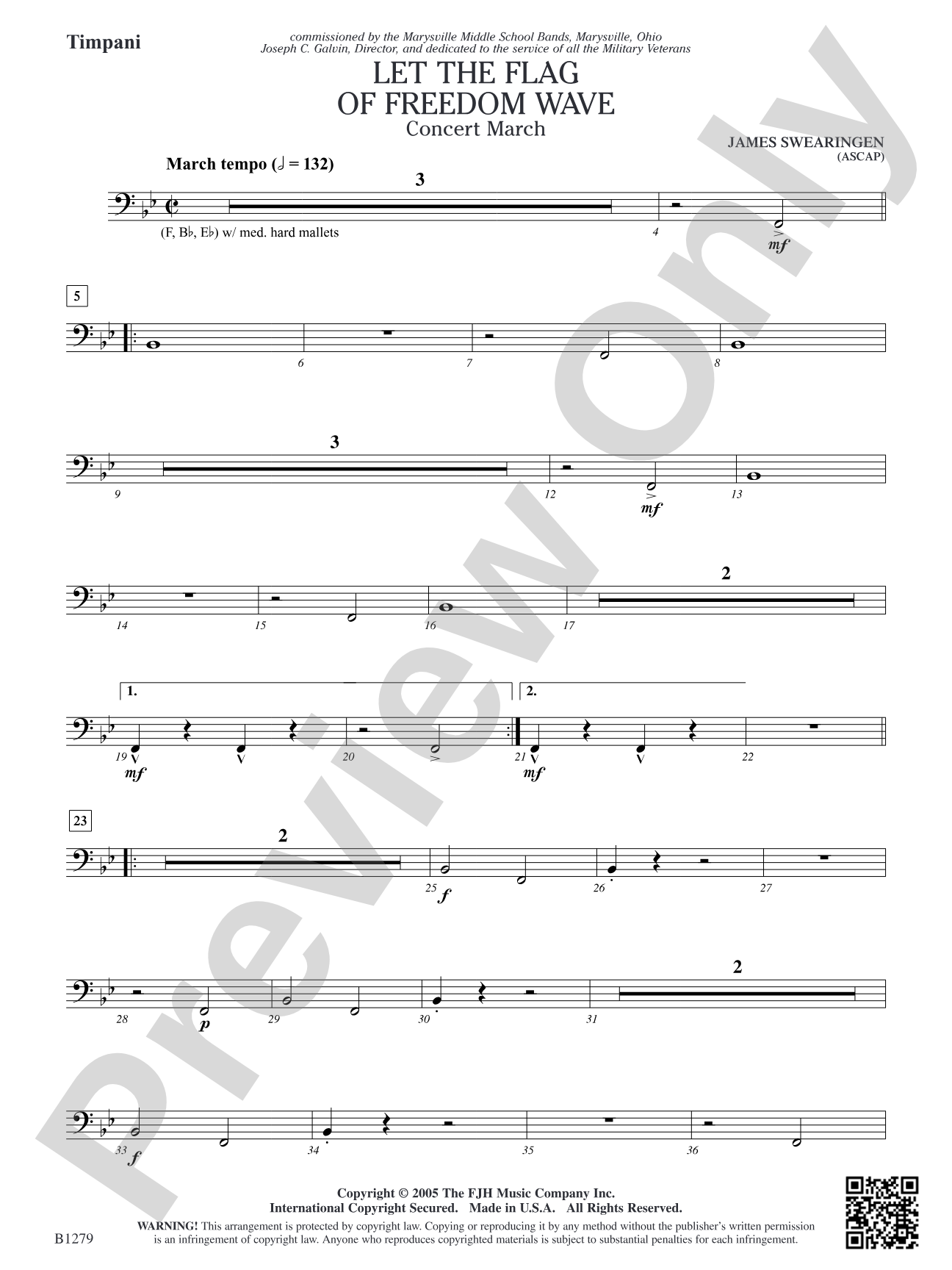 Let the Flag of Freedom Wave: Timpani