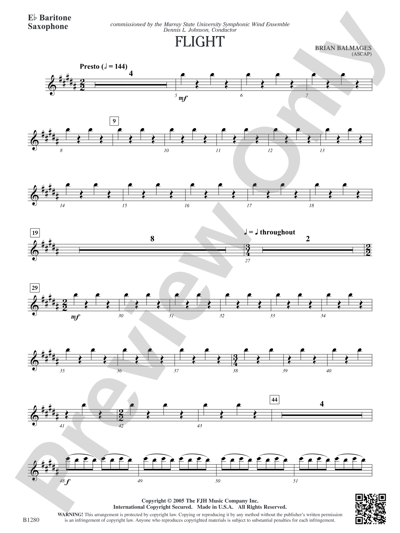 Flight: E-flat Baritone Saxophone