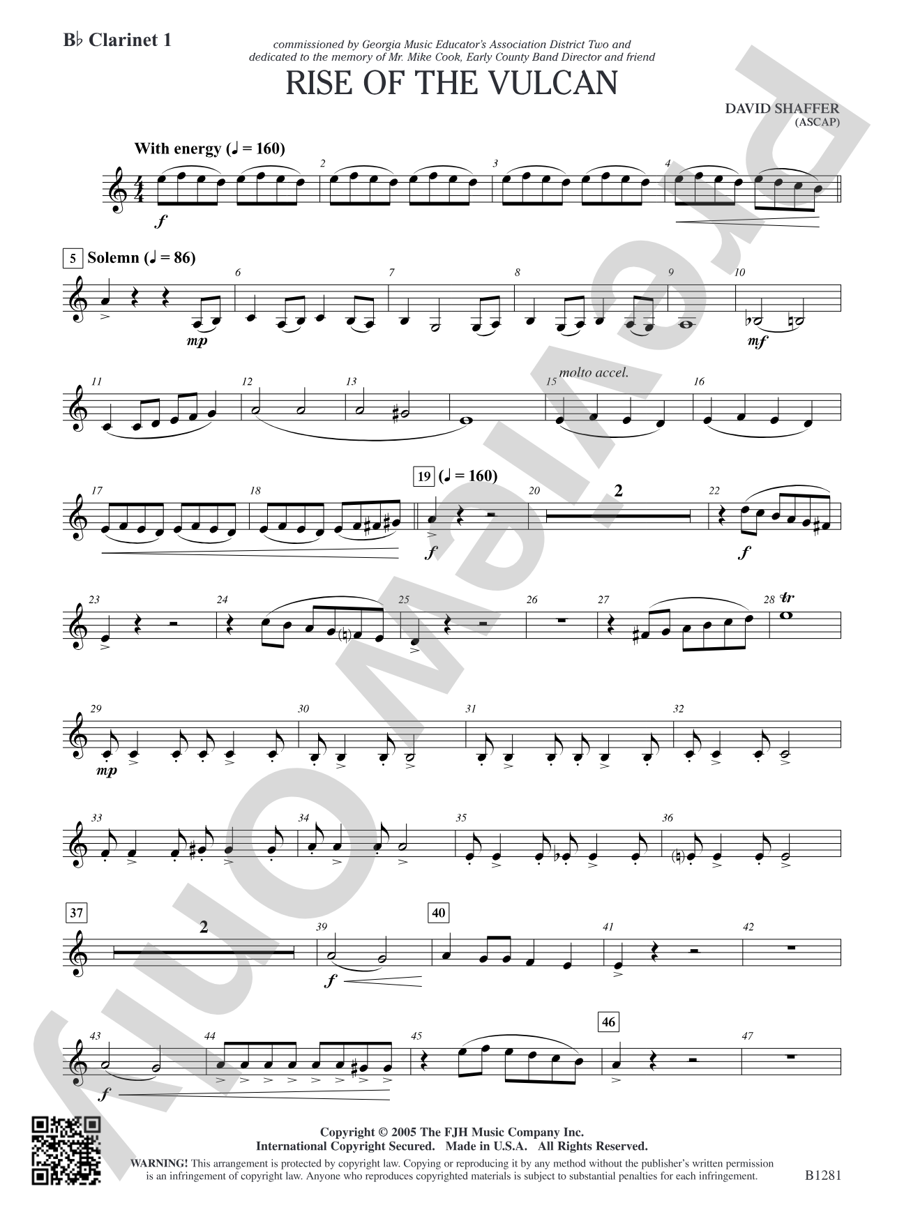 Rise of the Vulcan: B-flat Clarinet 1