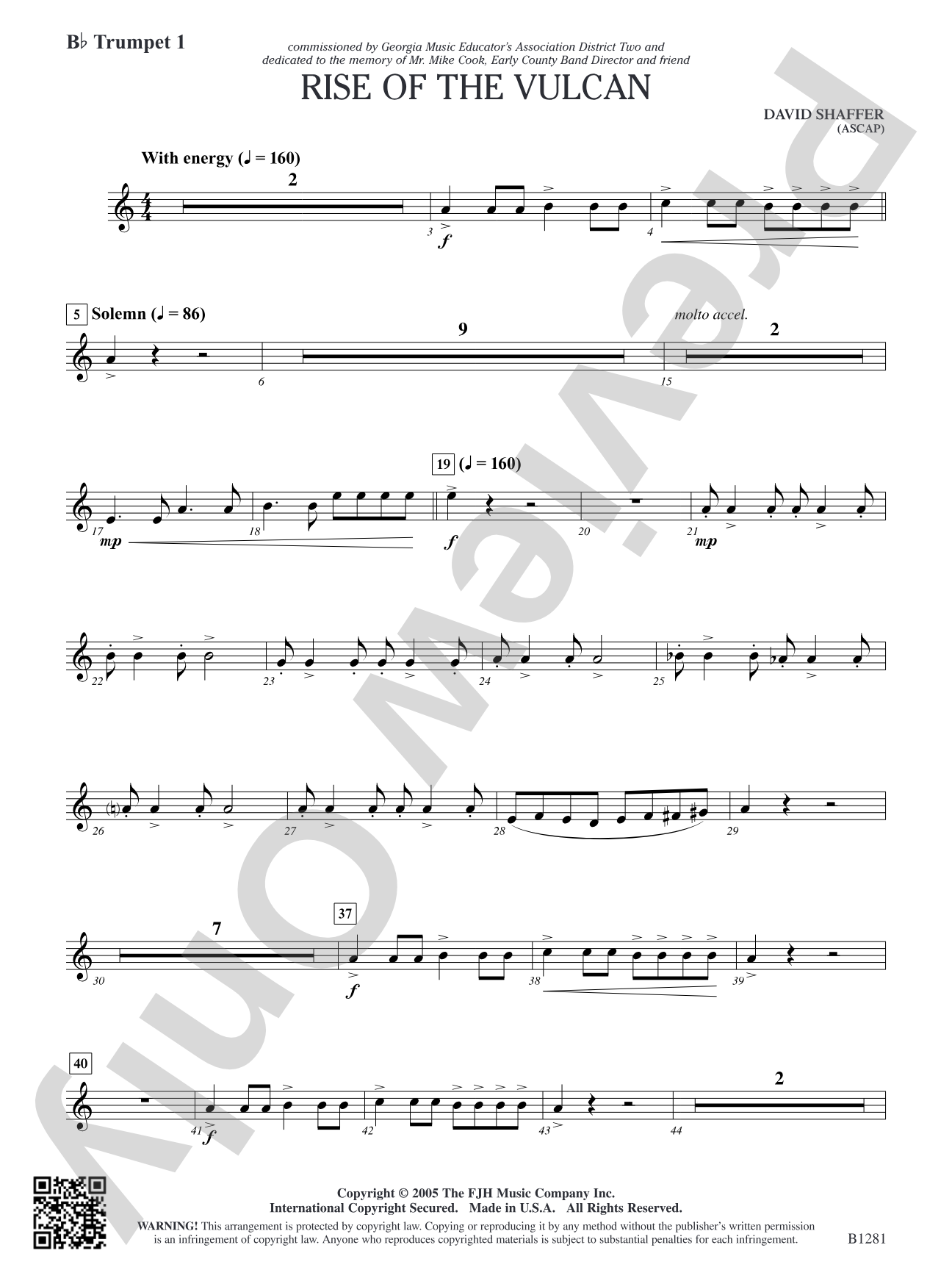 Rise of the Vulcan: B-flat Trumpet 1