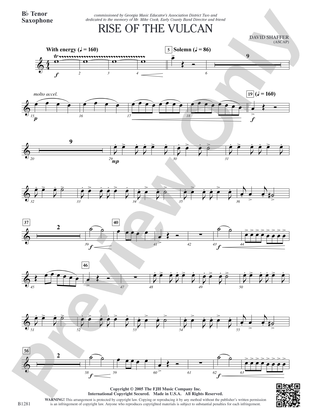 Rise of the Vulcan: B-flat Tenor Saxophone
