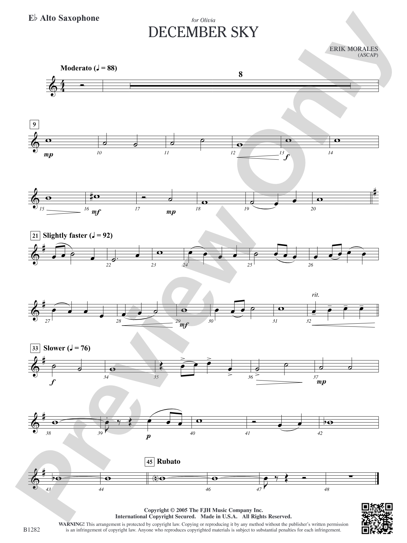 December Sky: E-flat Alto Saxophone