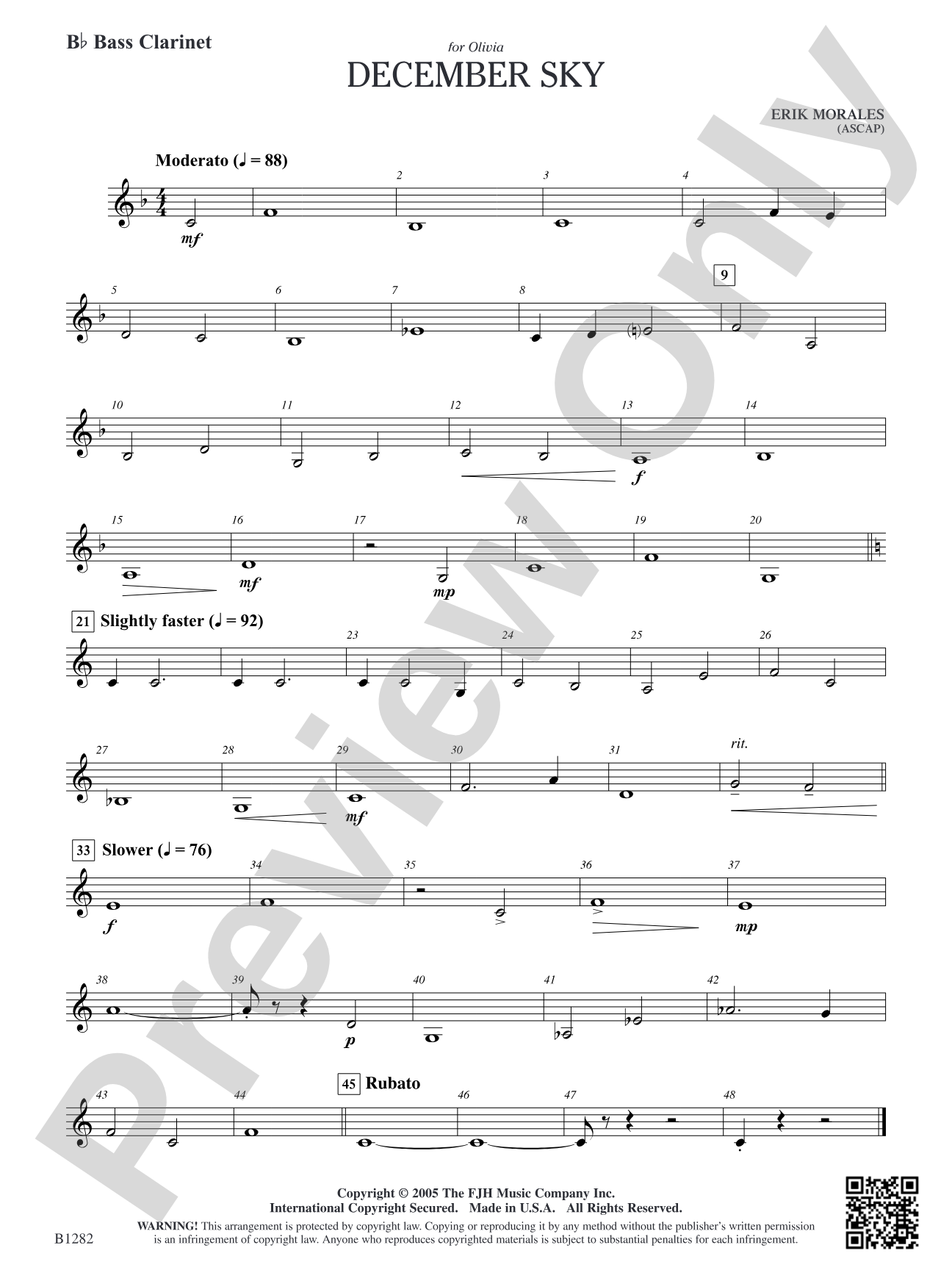 December Sky: B-flat Bass Clarinet