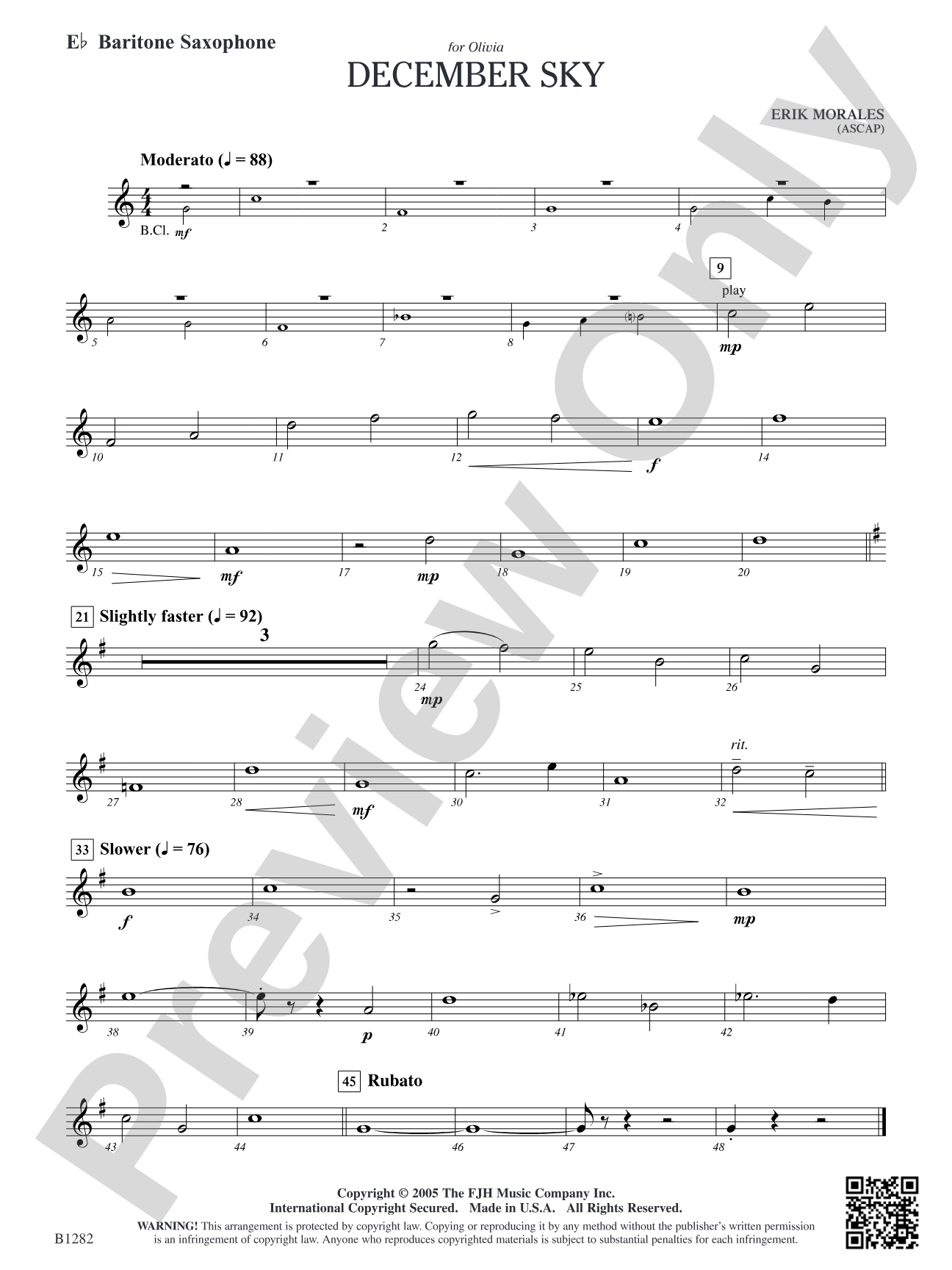 December Sky: E-flat Baritone Saxophone
