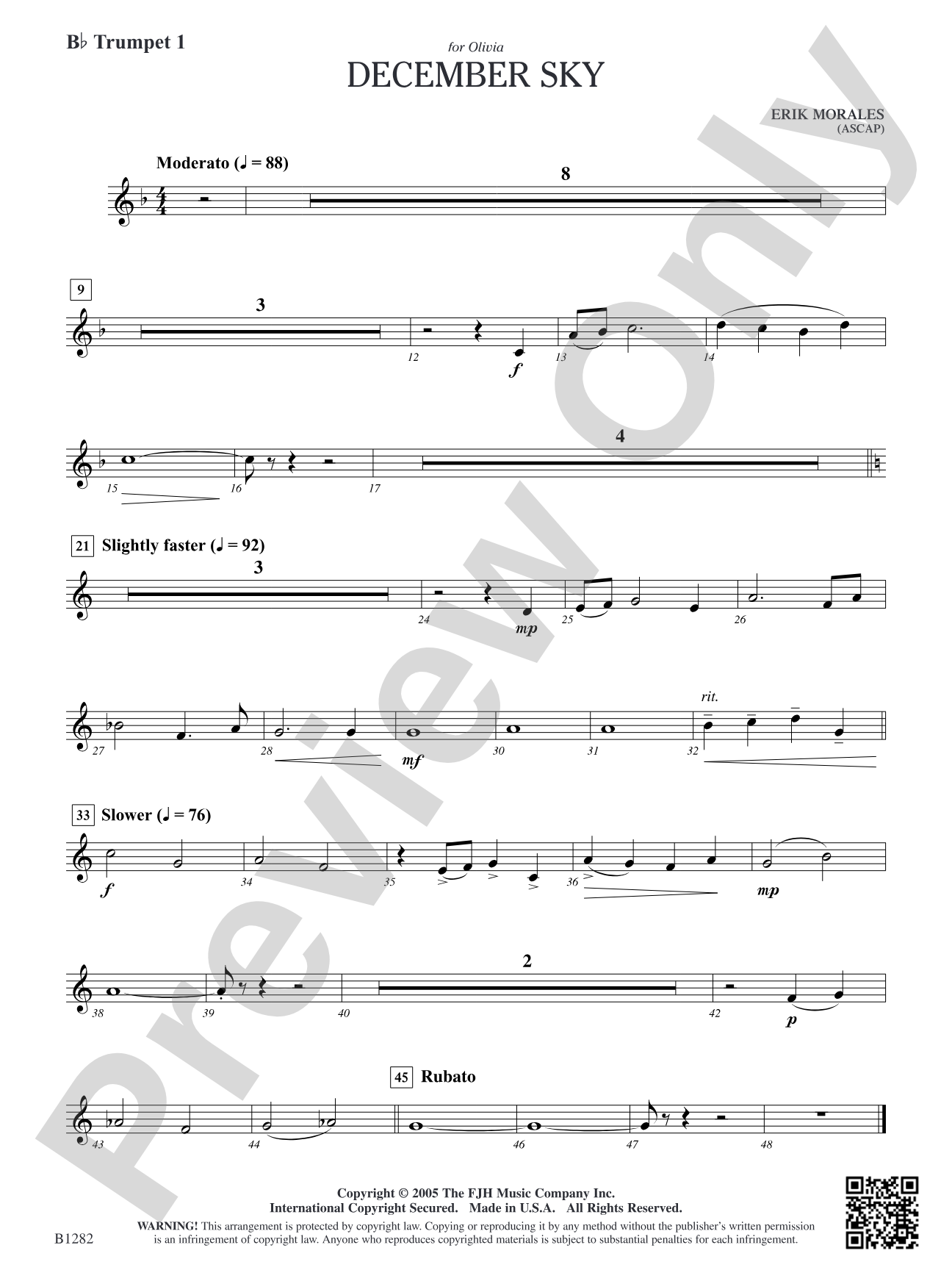 December Sky: B-flat Trumpet 1