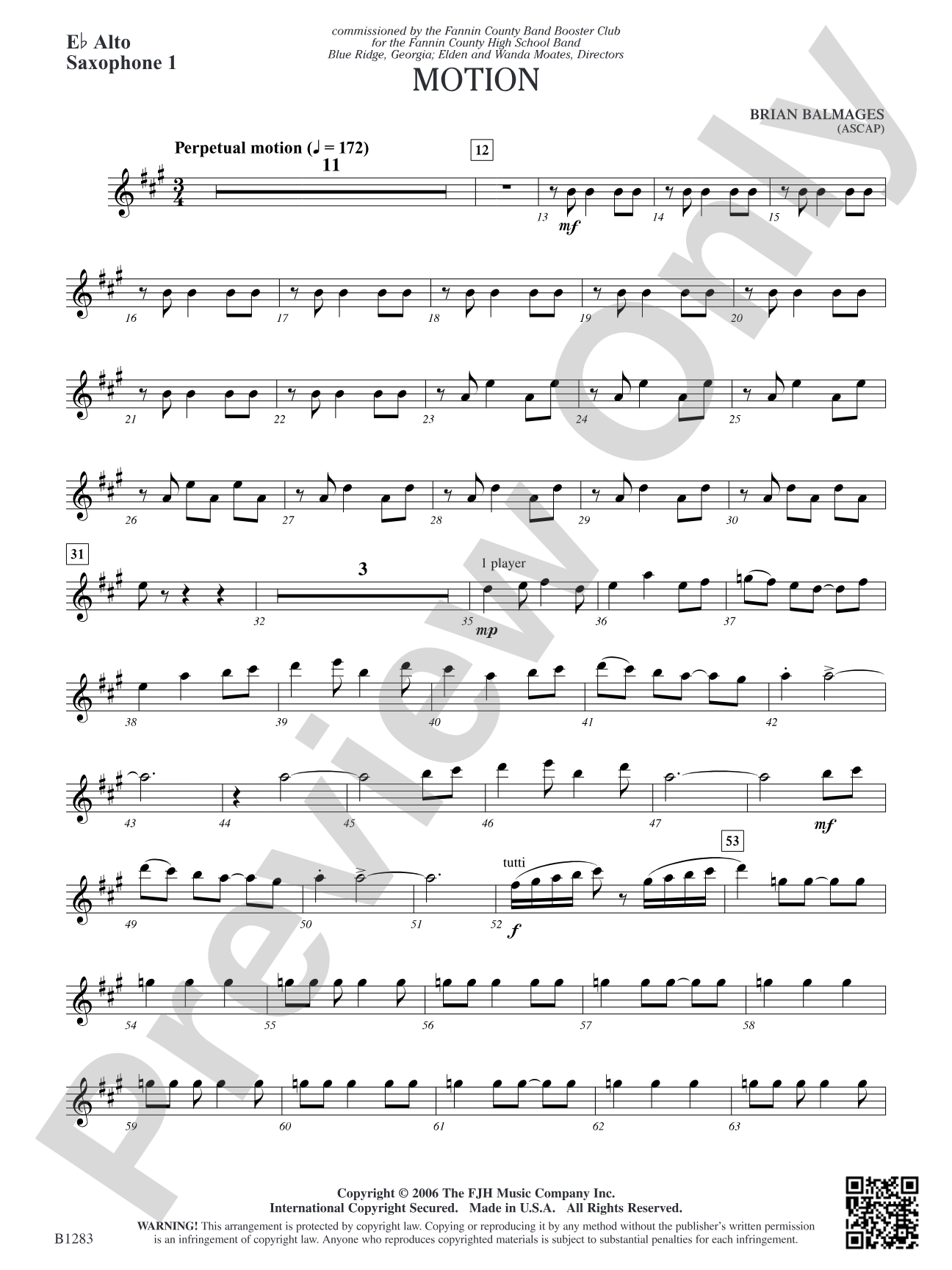 Motion: E-flat Alto Saxophone 1