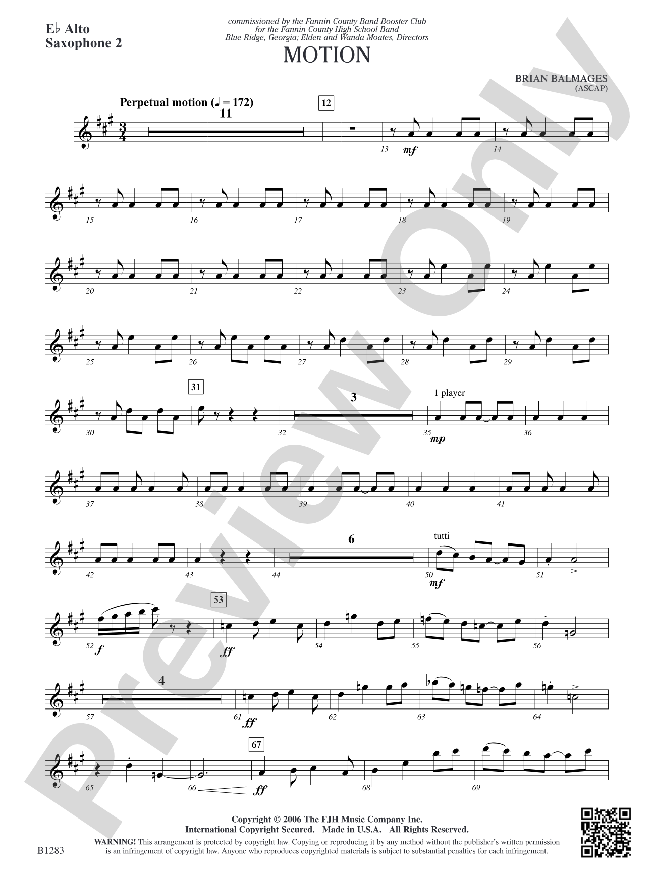 Motion: E-flat Alto Saxophone 2
