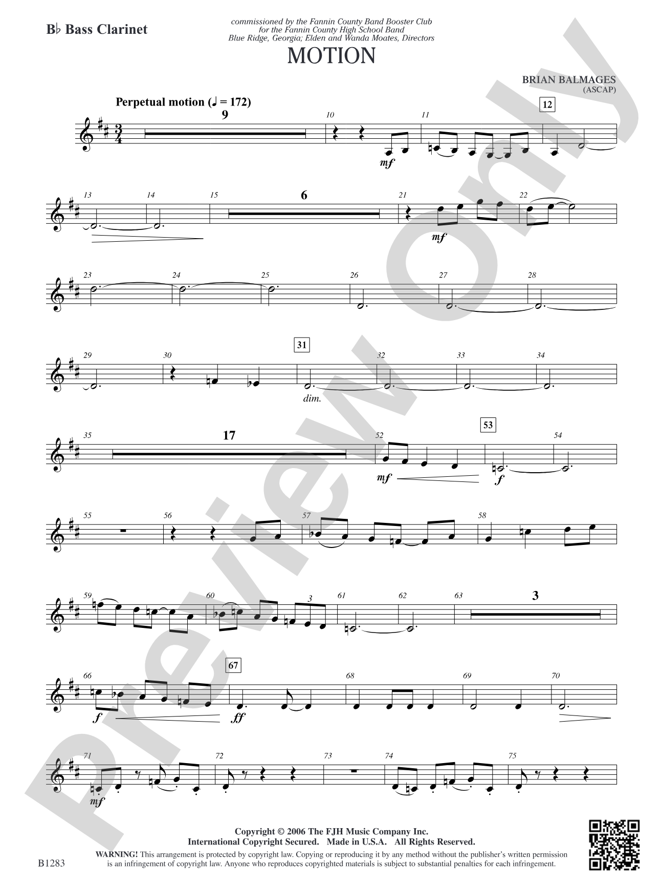 Motion: B-flat Bass Clarinet