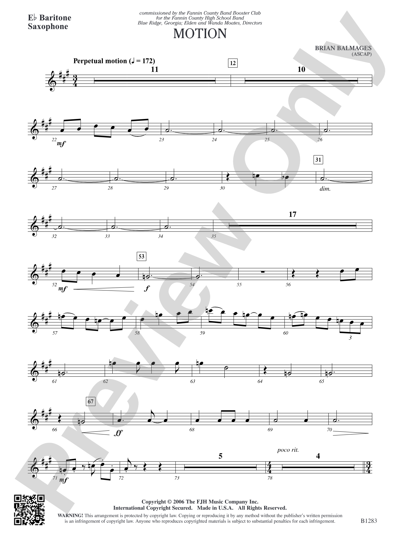 Motion: E-flat Baritone Saxophone