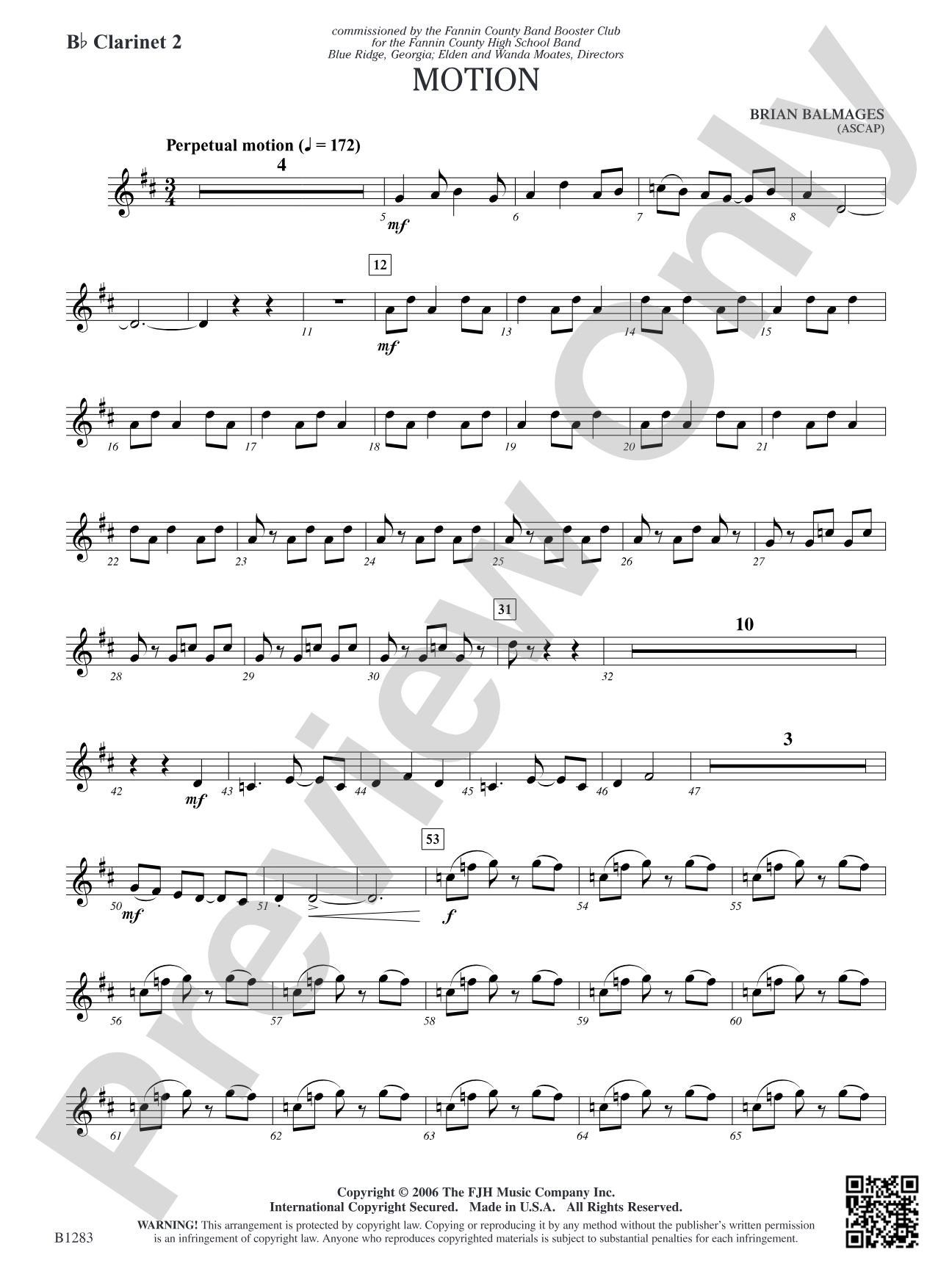 Motion: B-flat Clarinet 2