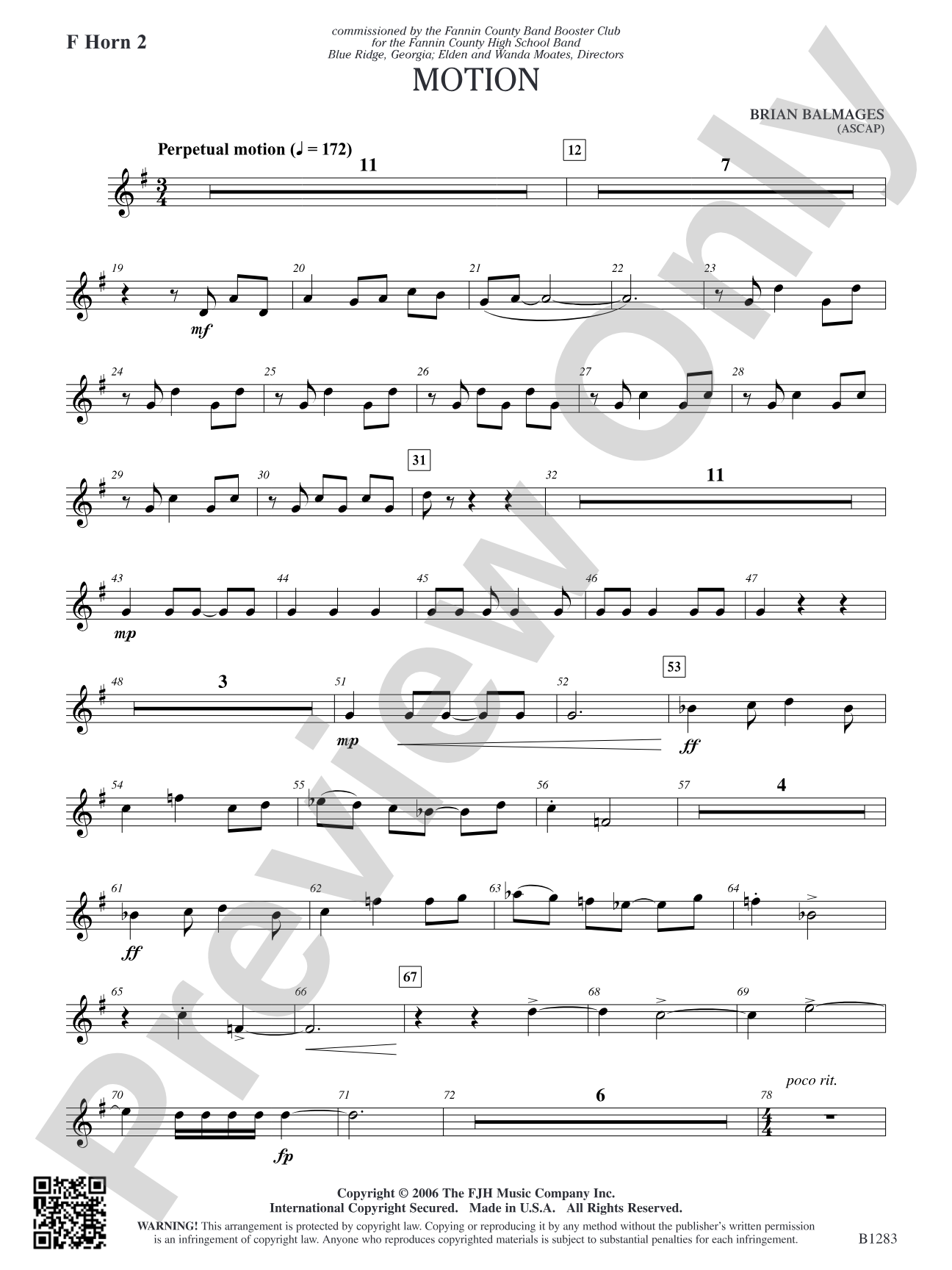 Motion: F Horn 2