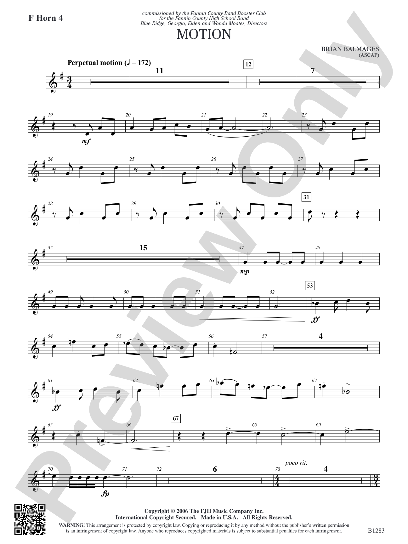 Motion: F Horn 4