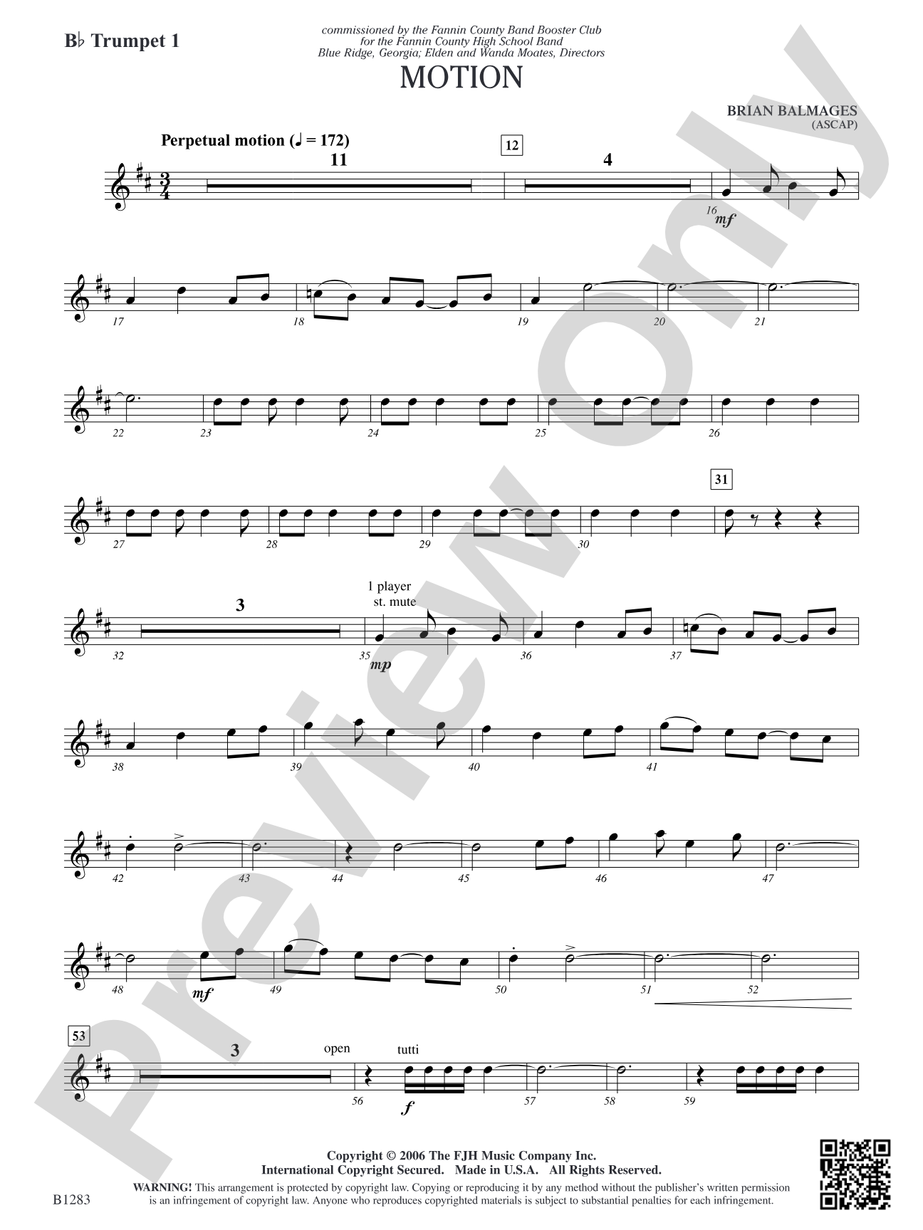 Motion: B-flat Trumpet 1