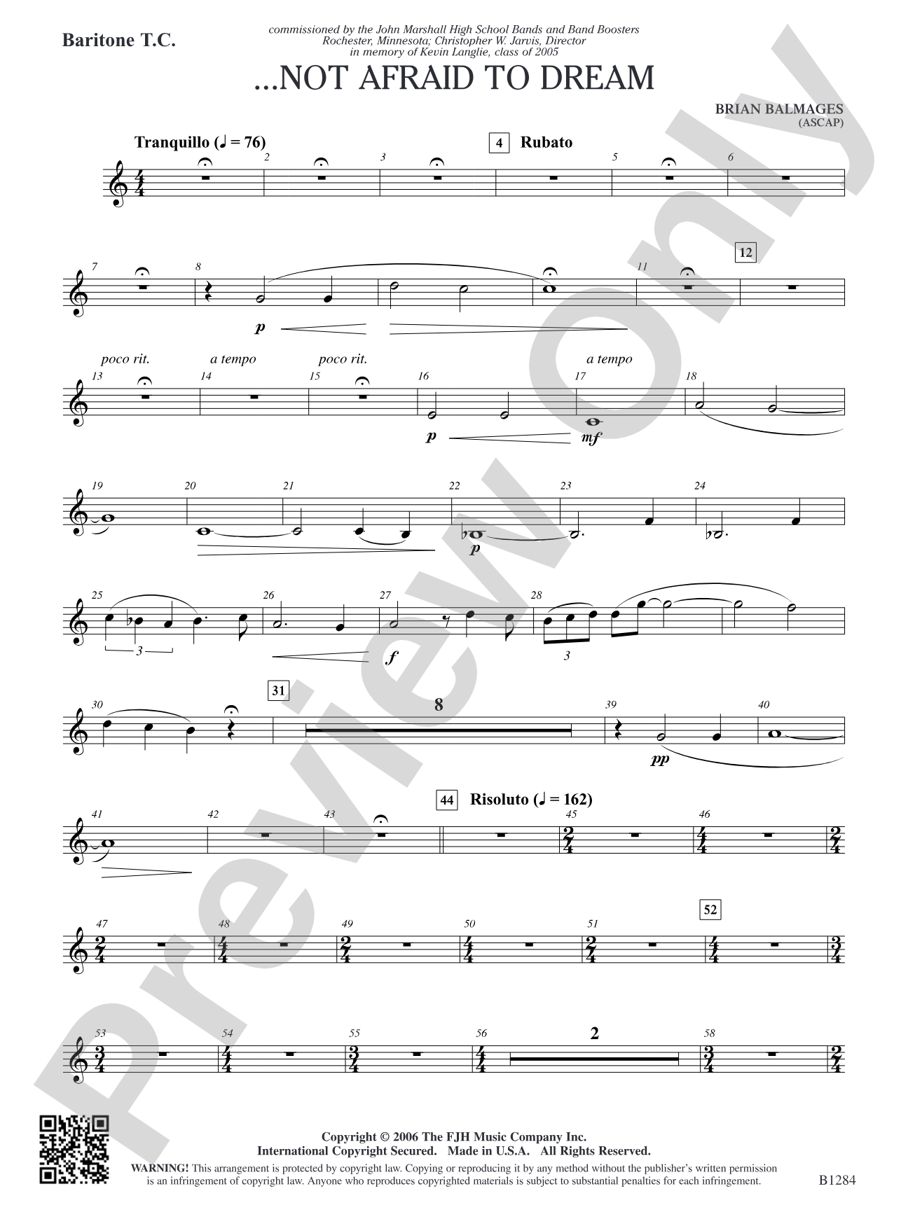 ...Not Afraid to Dream: Baritone T.C.