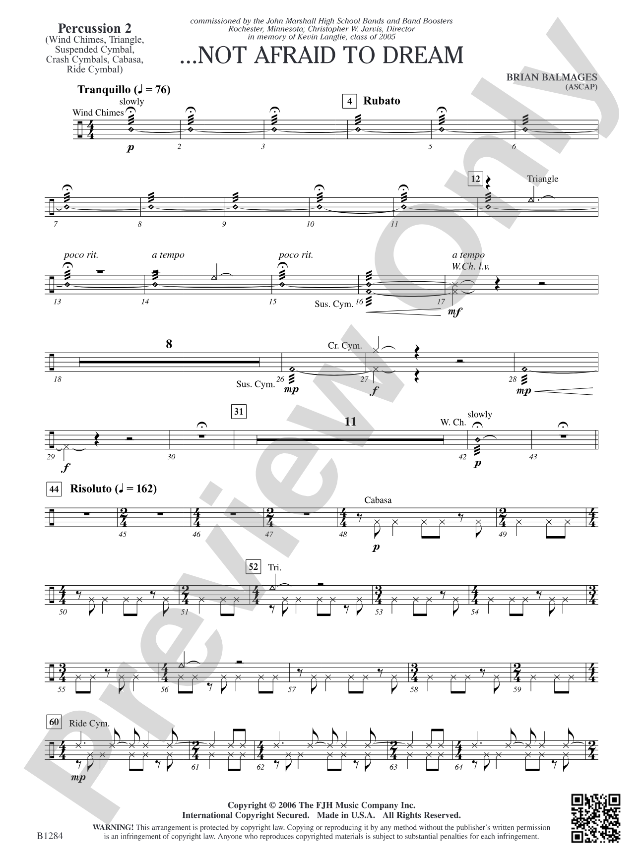...Not Afraid to Dream: Percussion 2