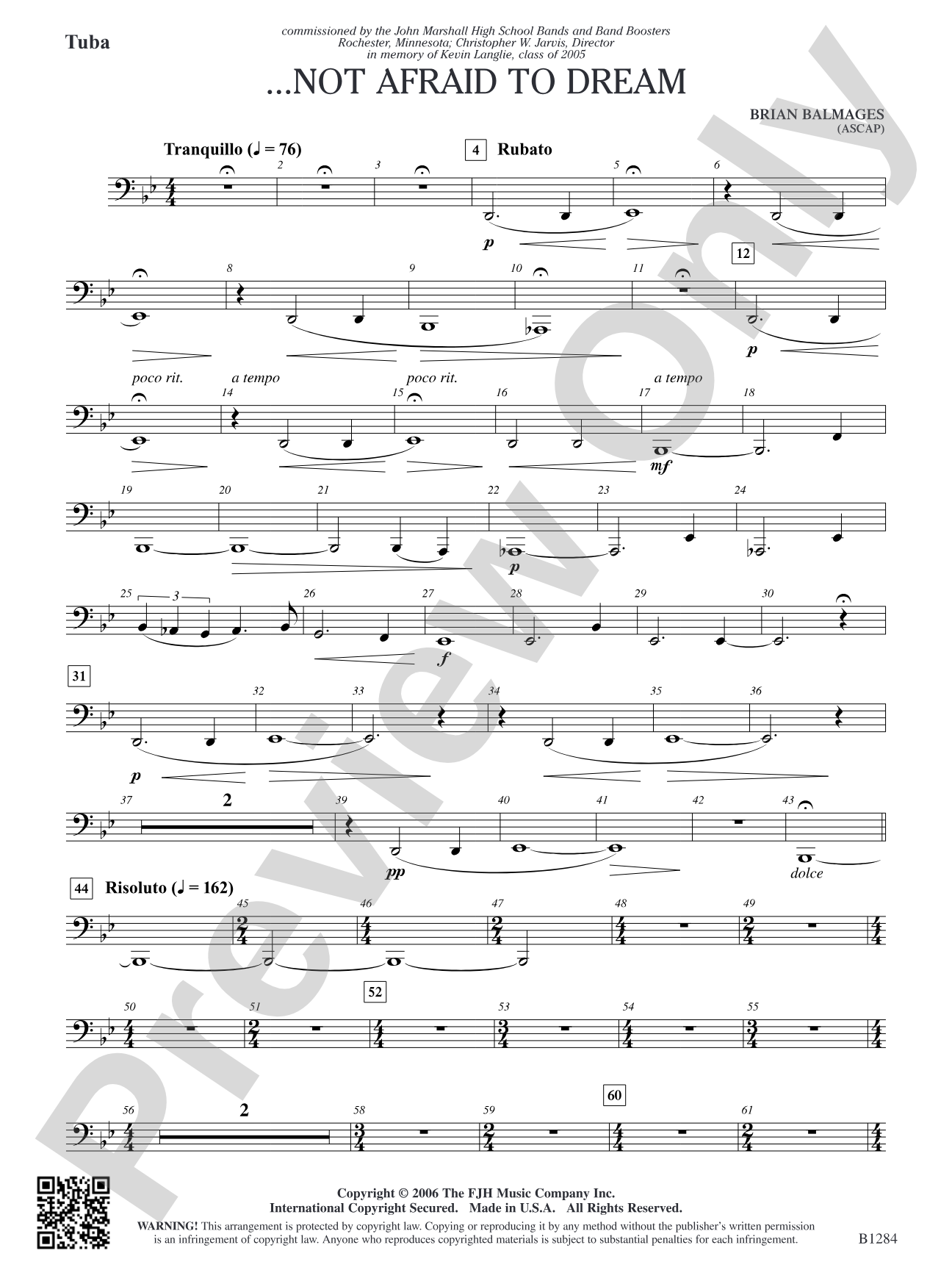 ...Not Afraid to Dream: Tuba