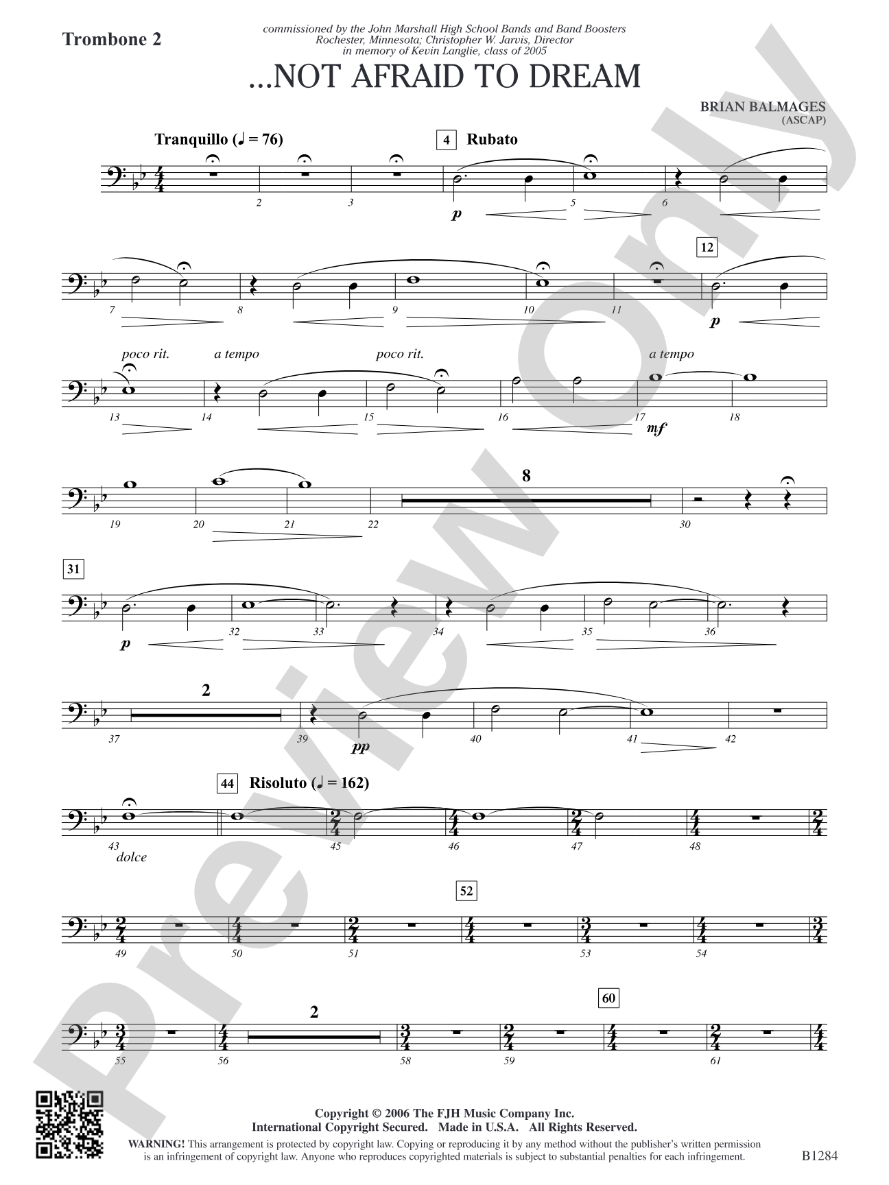 ...Not Afraid to Dream: Trombone 2