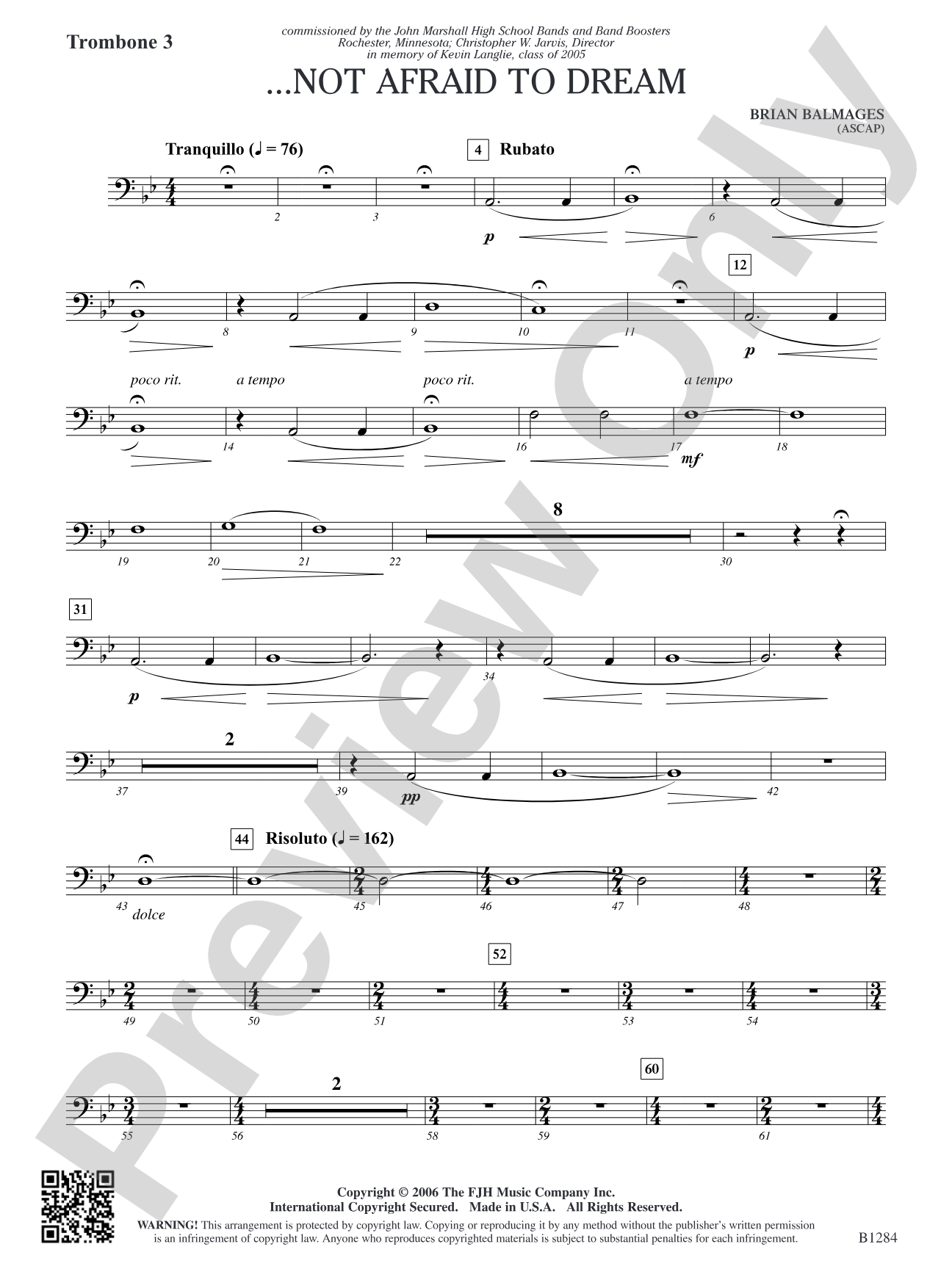 ...Not Afraid to Dream: Trombone 3
