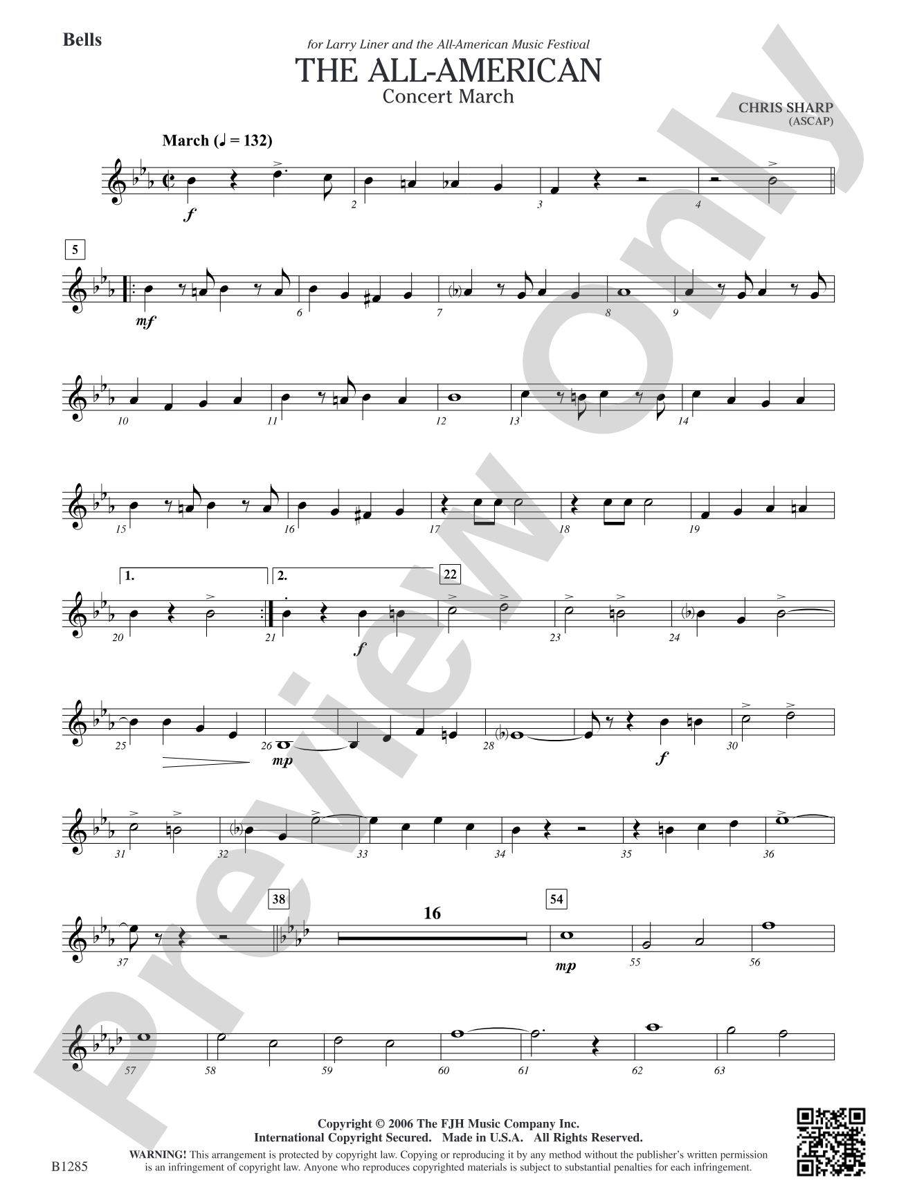 The All-American (Concert March): Bells