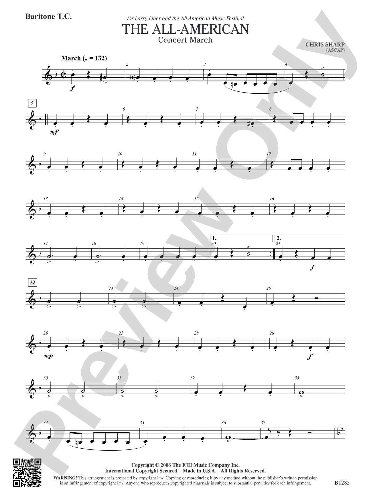 The All-American (Concert March): Baritone T.C.