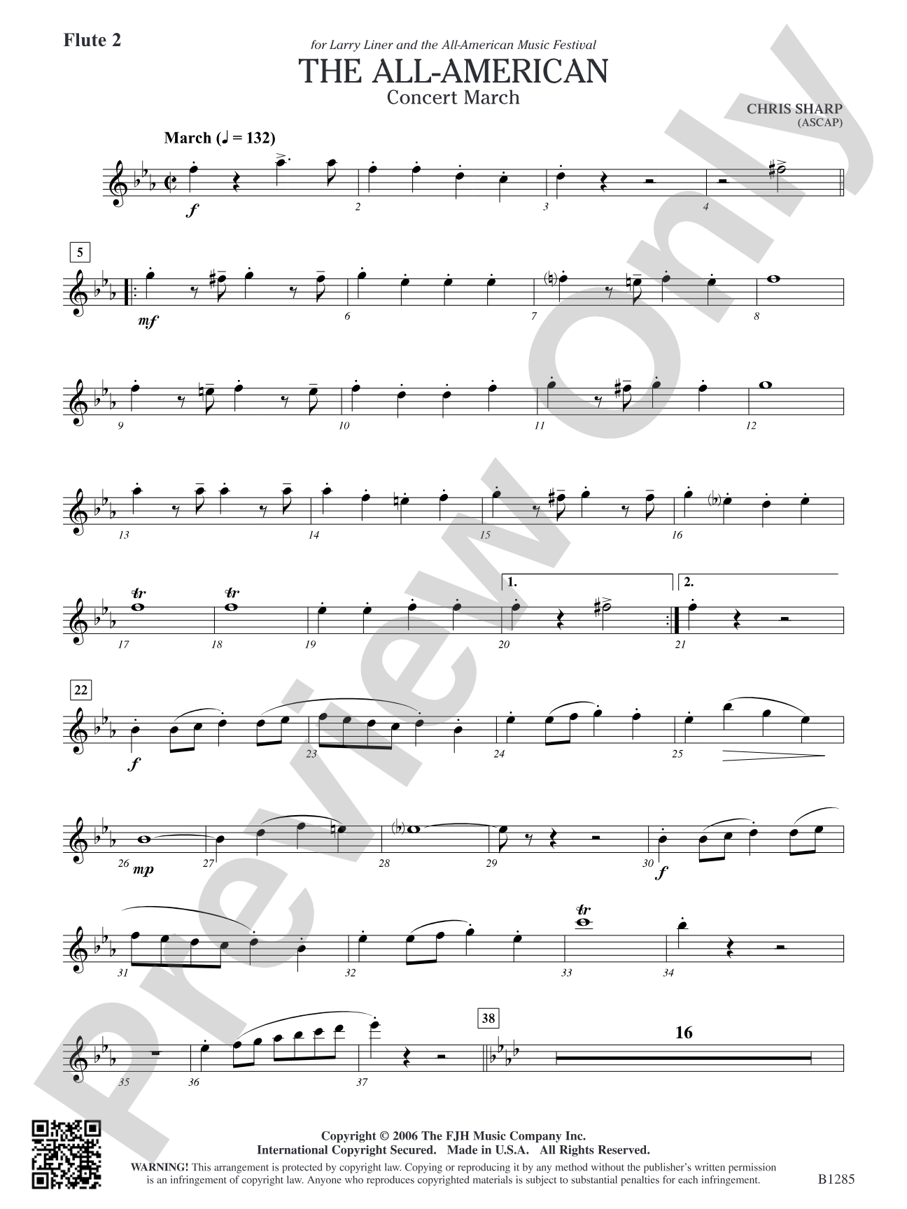 The All-American (Concert March): Flute 2