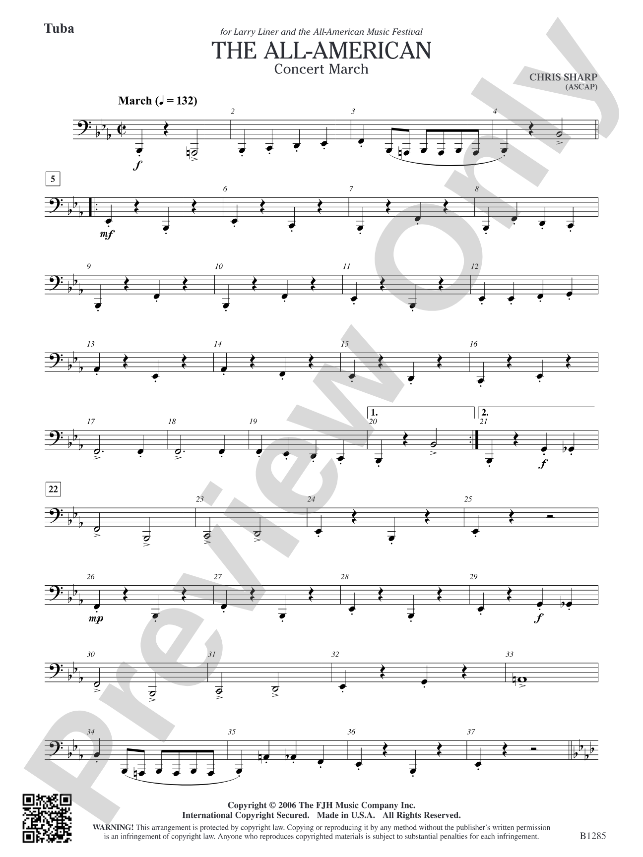 The All-American (Concert March): Tuba