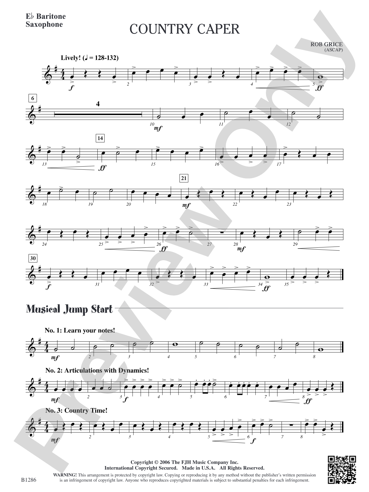 Country Caper: E-flat Baritone Saxophone