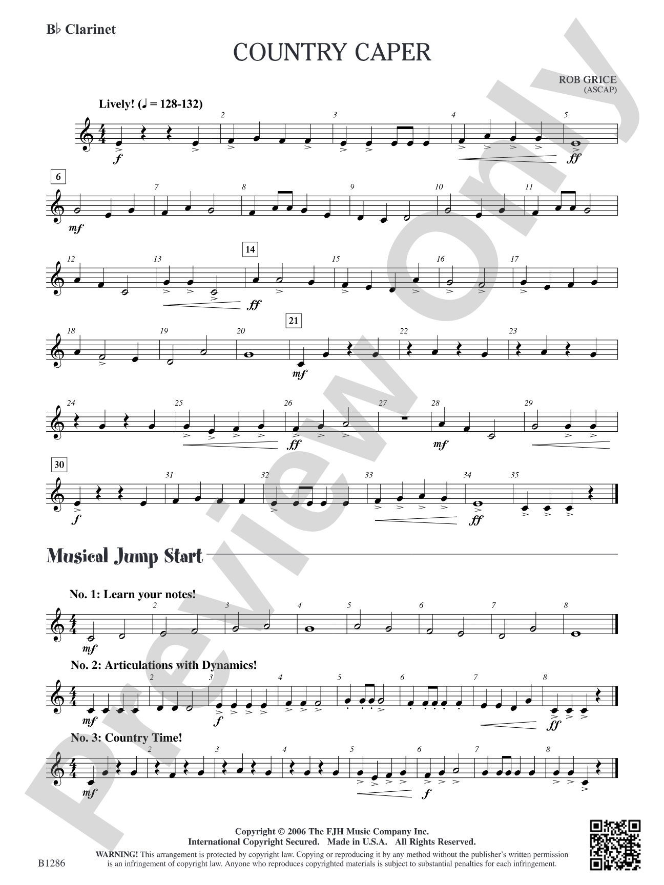 Country Caper: B-flat Clarinet