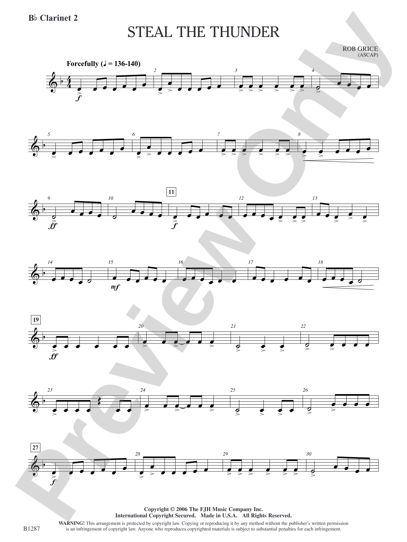 Steal the Thunder: B-flat Clarinet 2