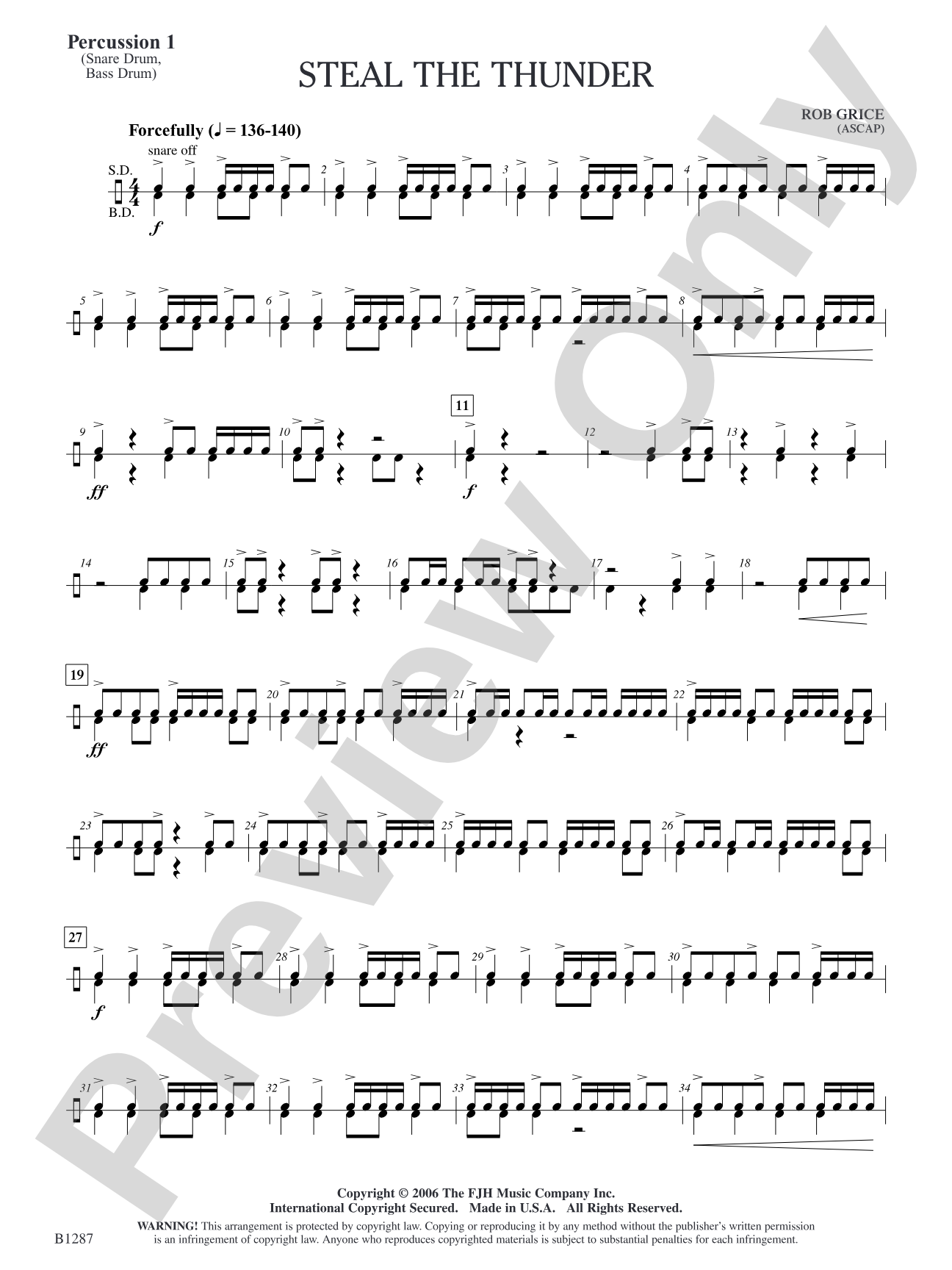 Steal the Thunder: Percussion 1