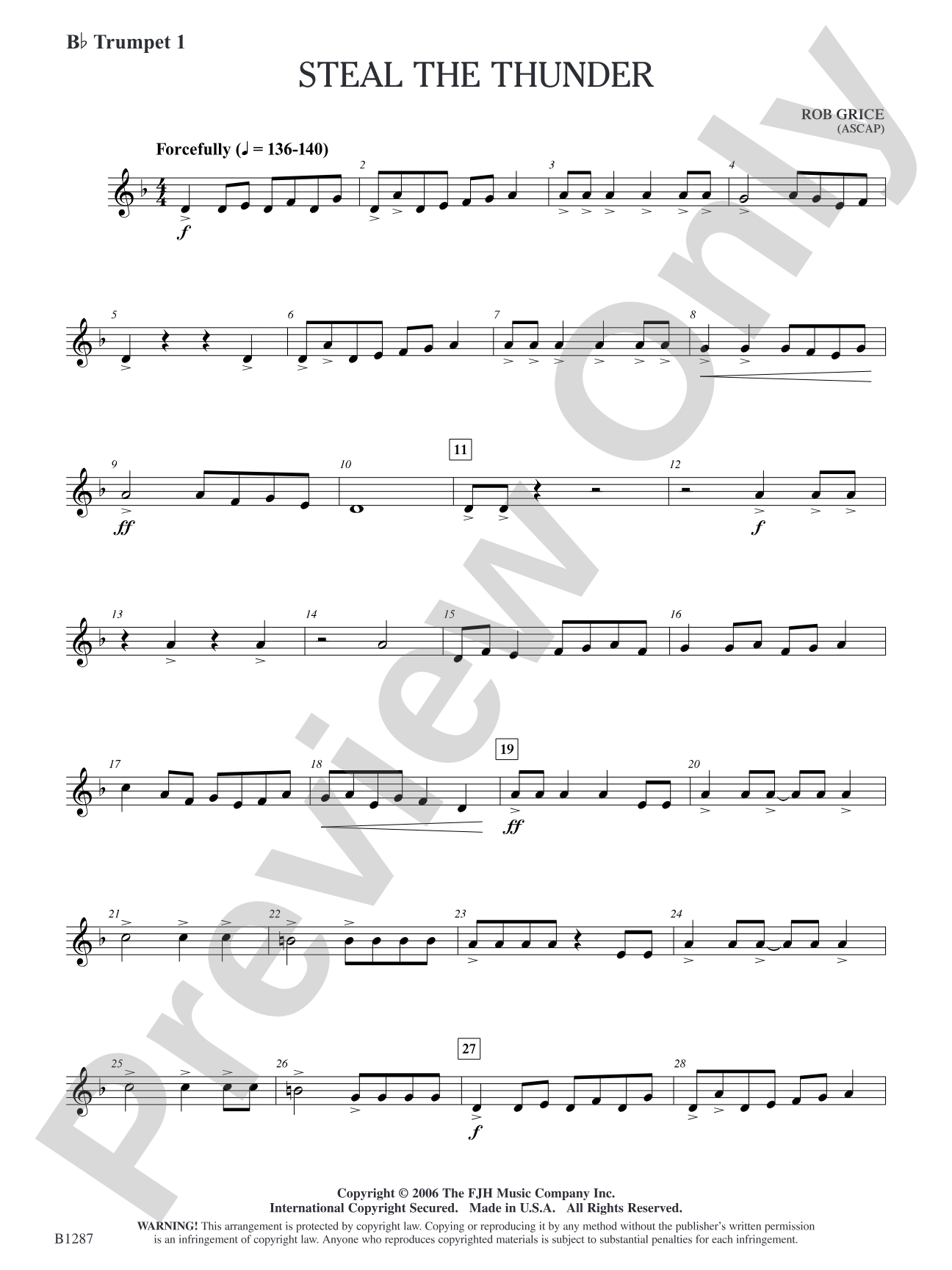 Steal the Thunder: B-flat Trumpet 1