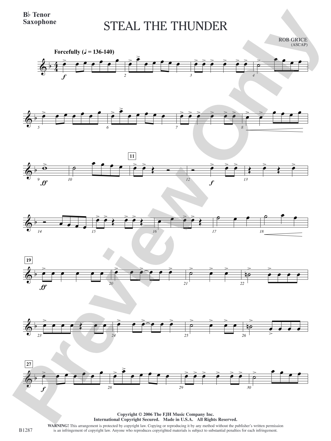 Steal the Thunder: B-flat Tenor Saxophone