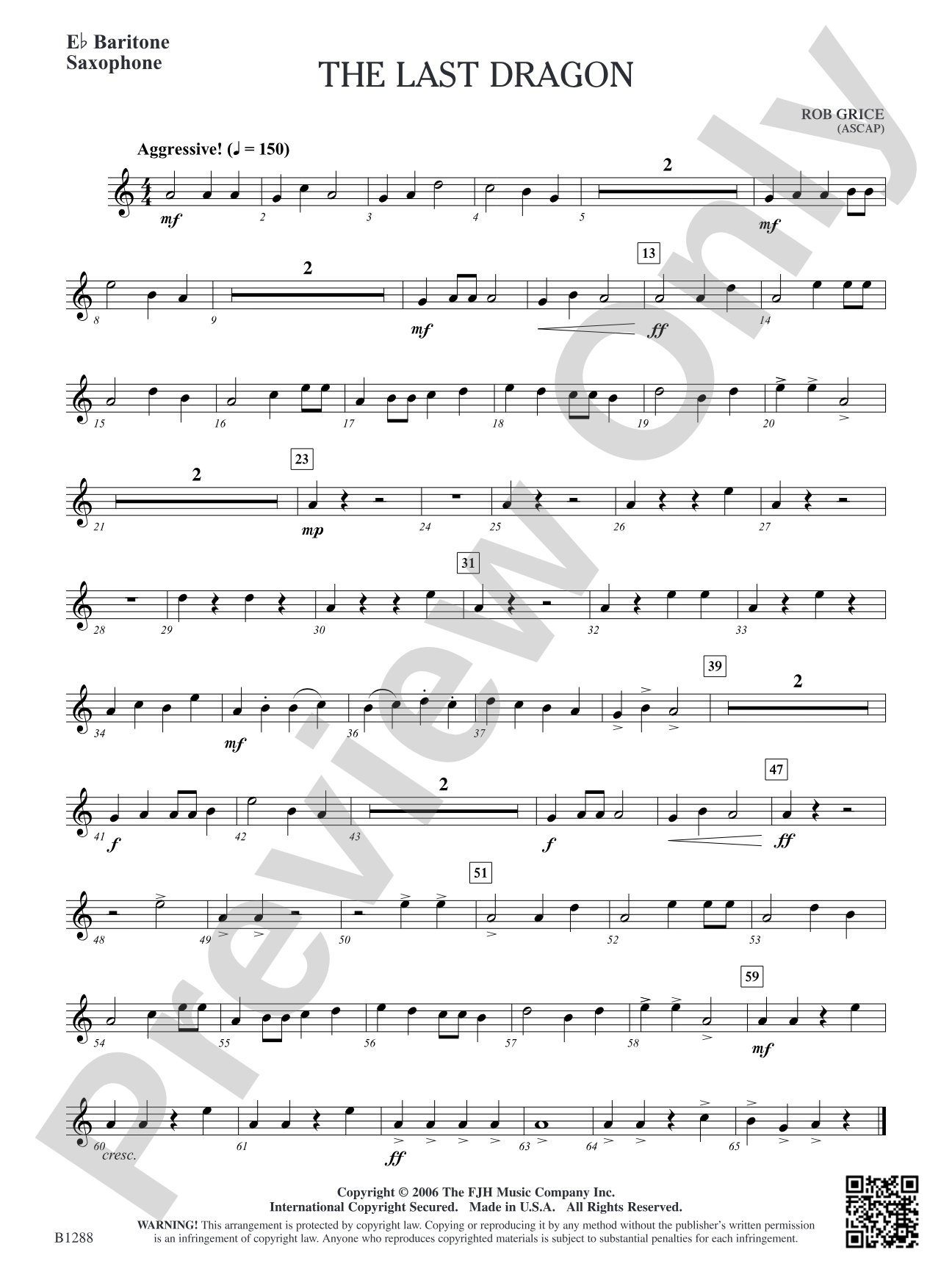 The Last Dragon: E-flat Baritone Saxophone
