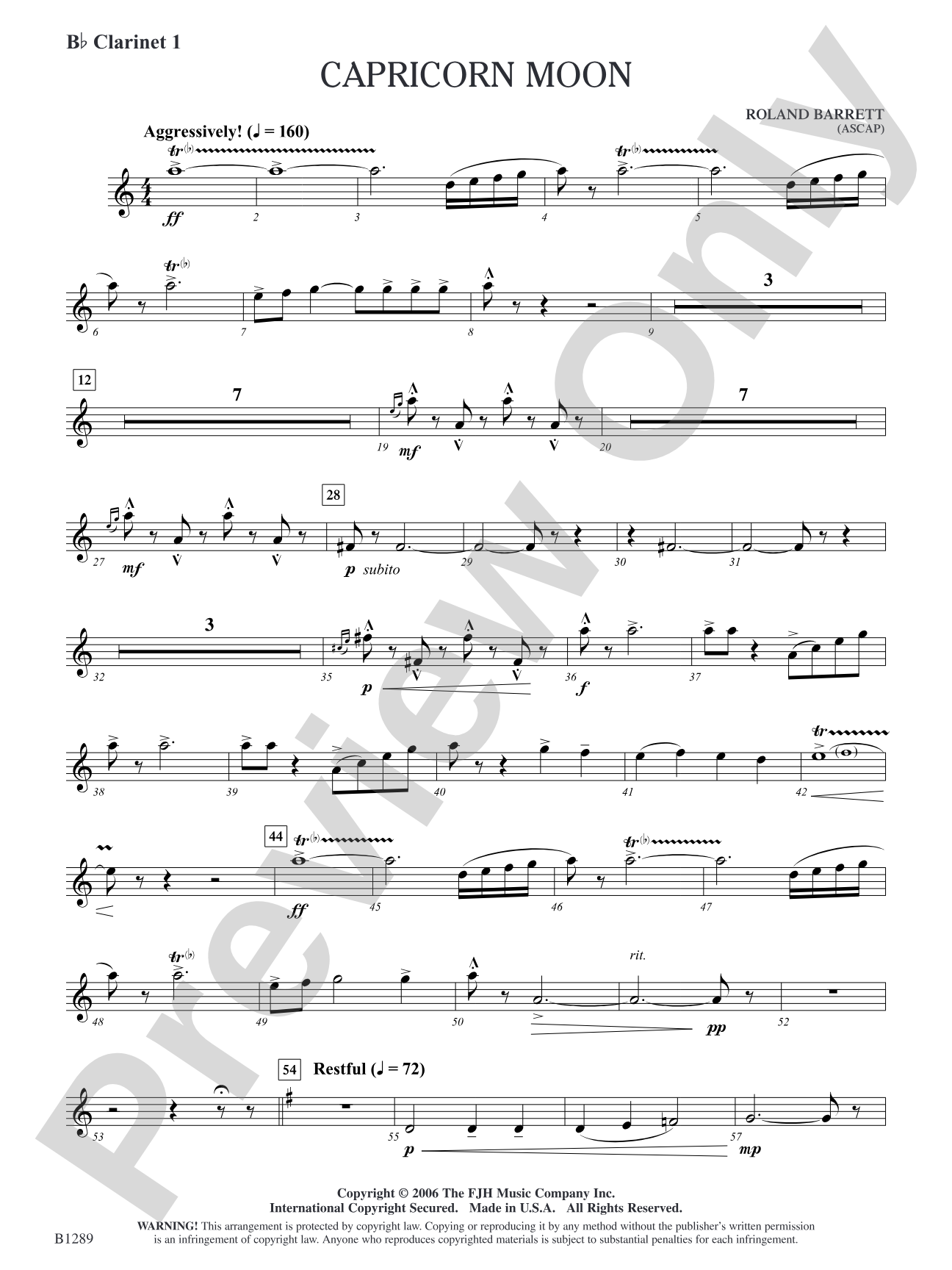 Capricorn Moon: B-flat Clarinet 1