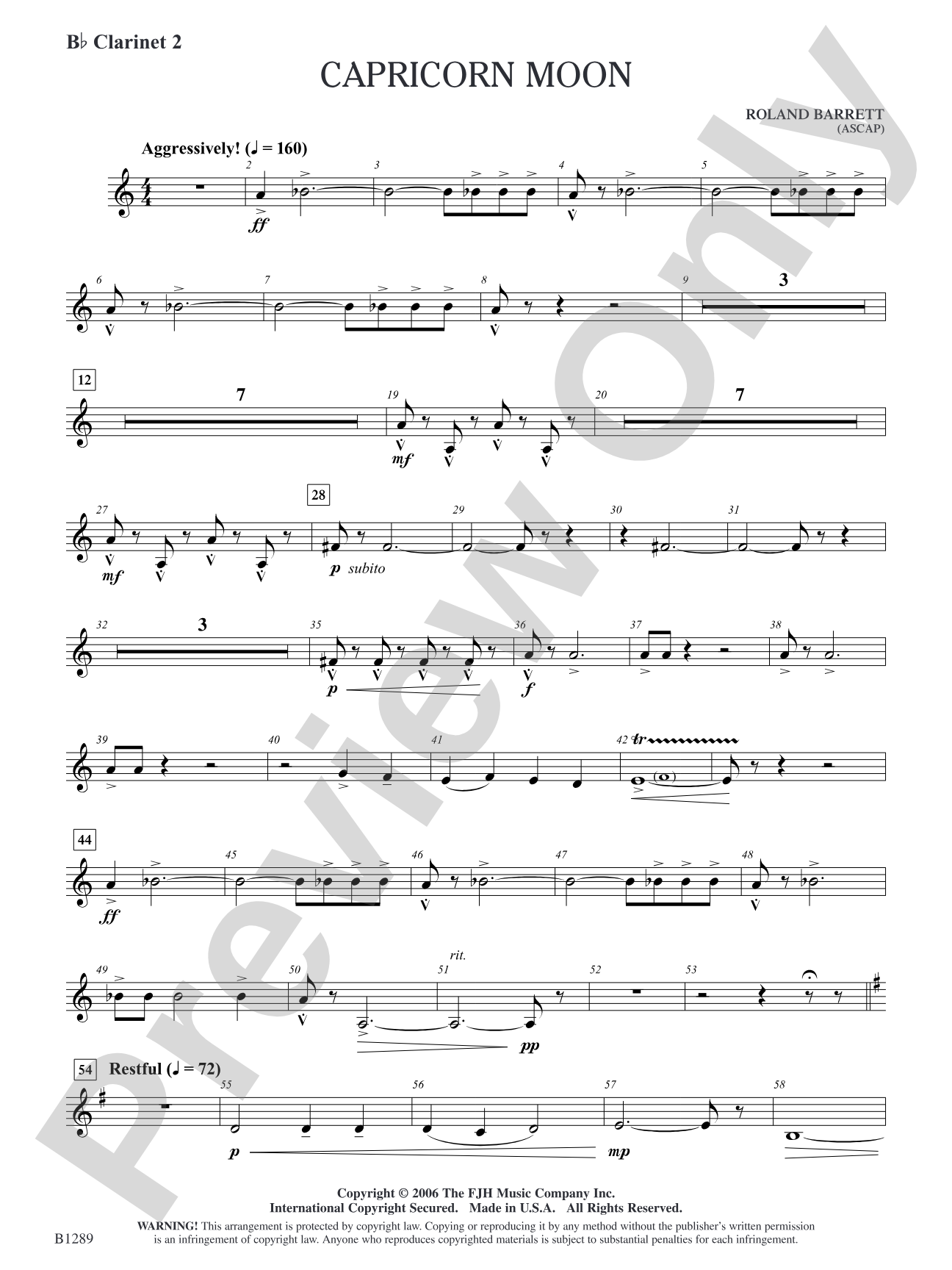 Capricorn Moon: B-flat Clarinet 2