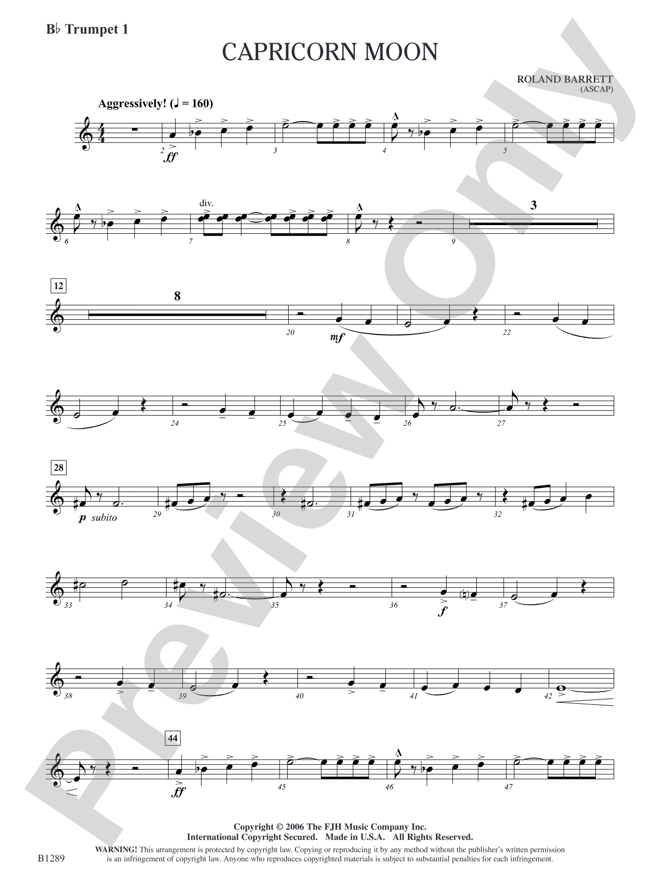 Capricorn Moon: B-flat Trumpet 1